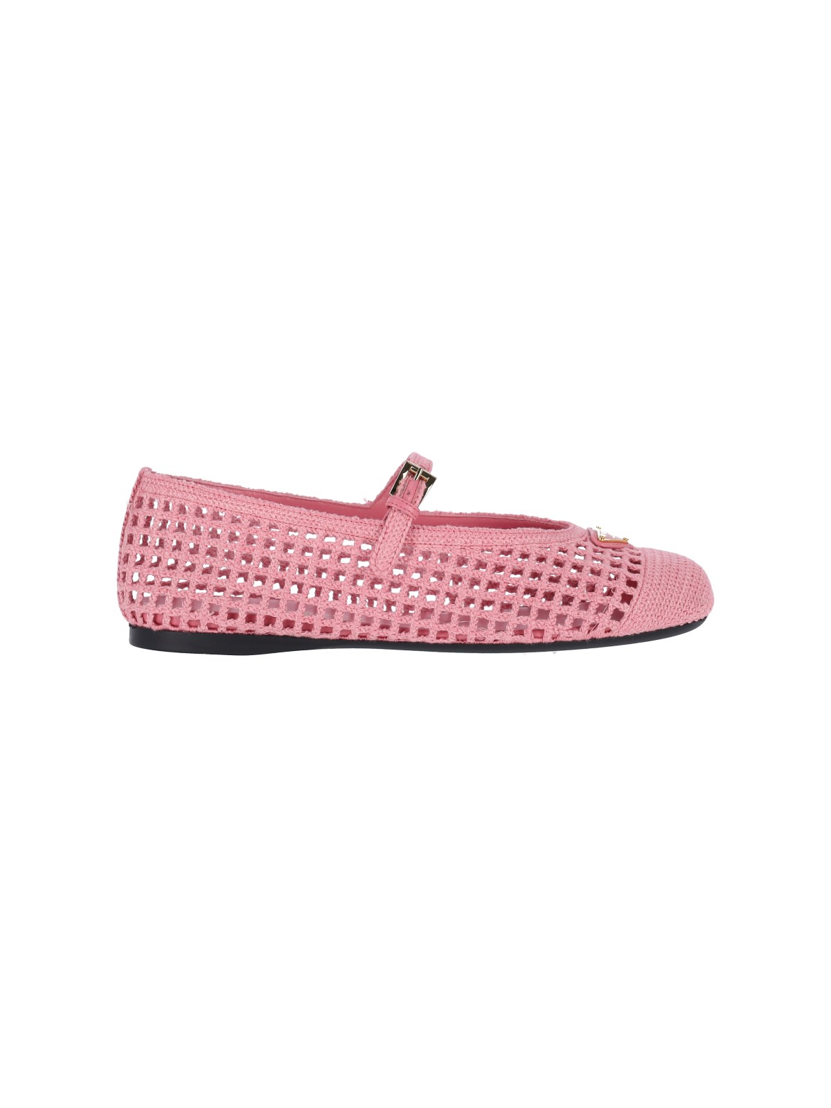 Prada Logo Mesh Ballet Flats