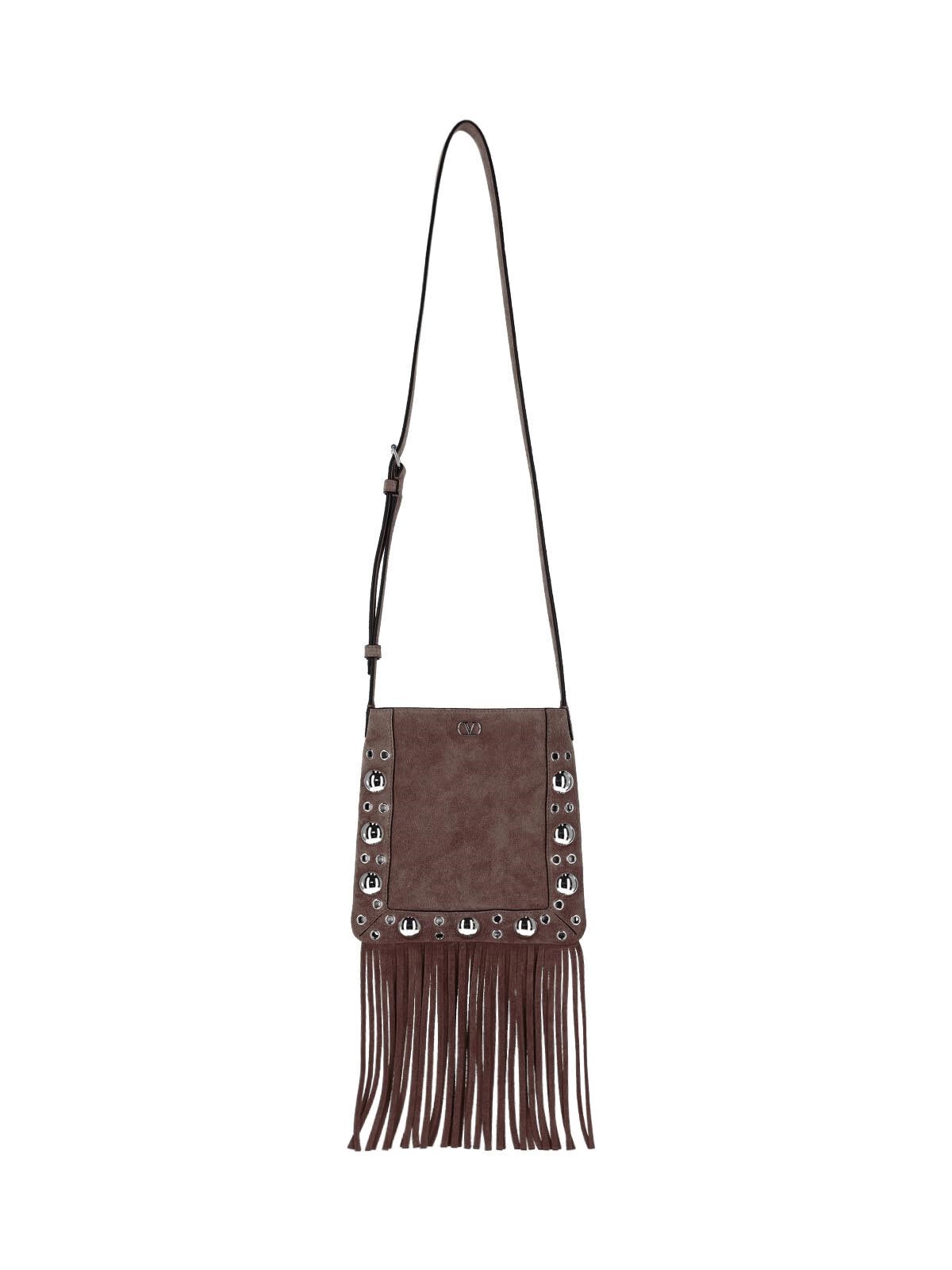 Valentino Garavani 'nellcôte' Small Shoulder Bag In Brown