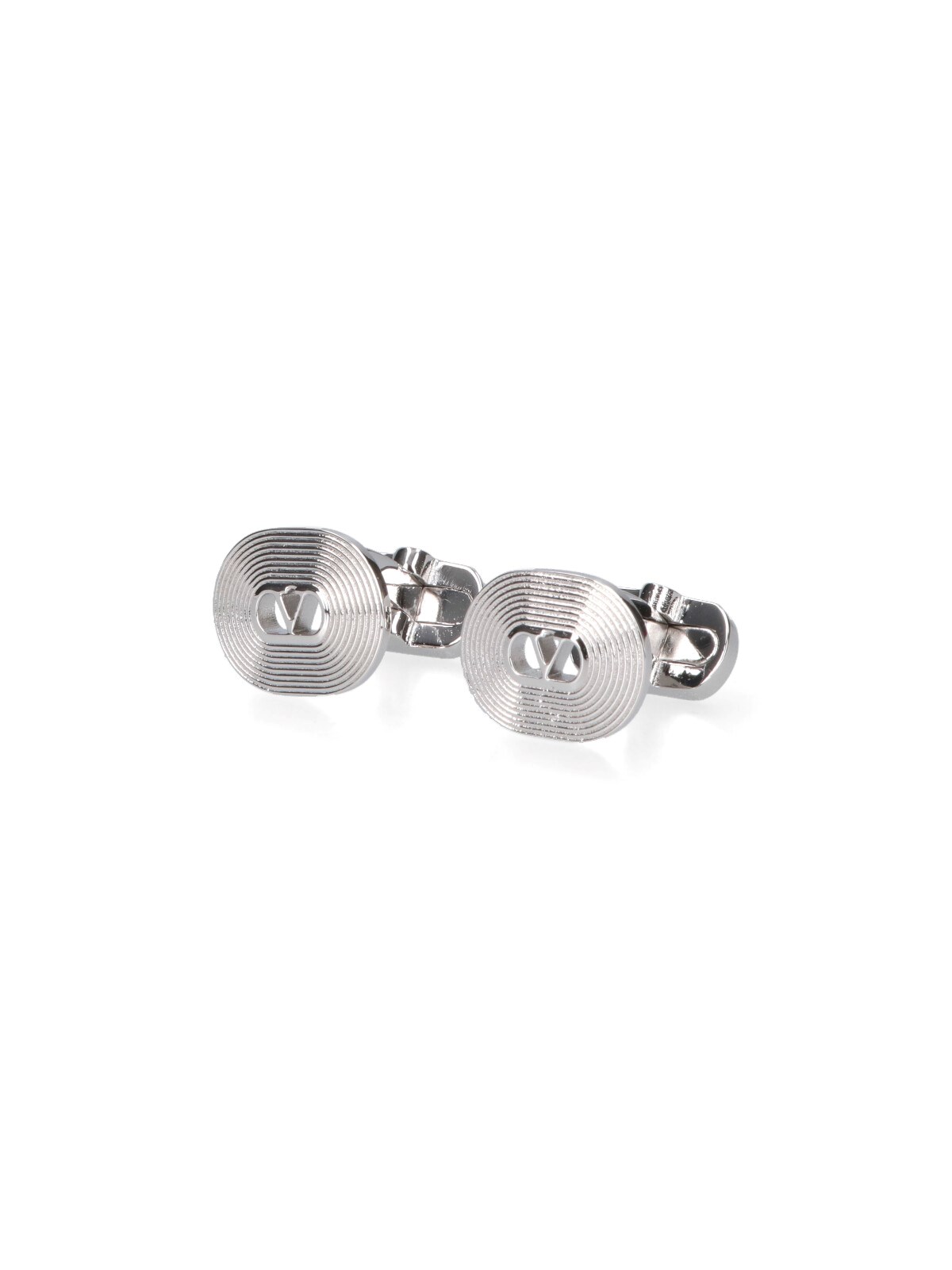 Valentino Garavani "ovalette" Cufflinks In Silver