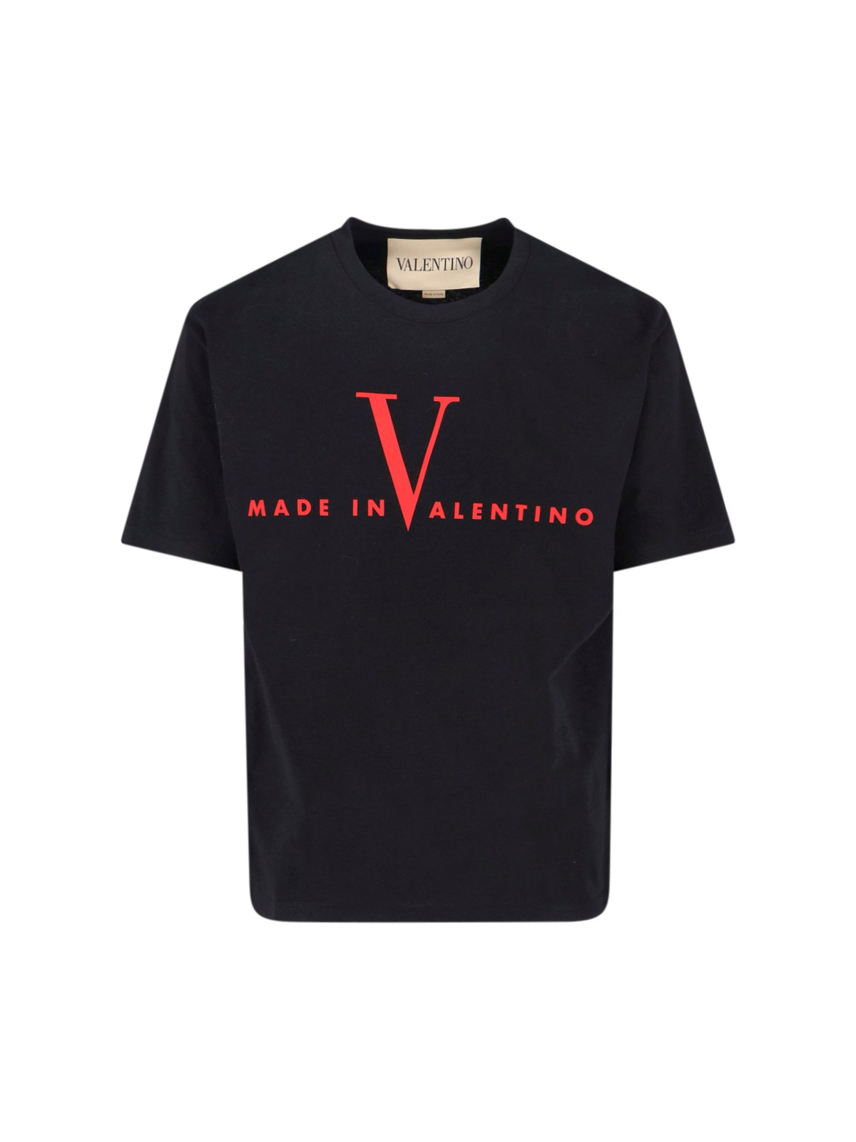 Valentino Crew Neck Short Sleeve T-shirt Design In Black