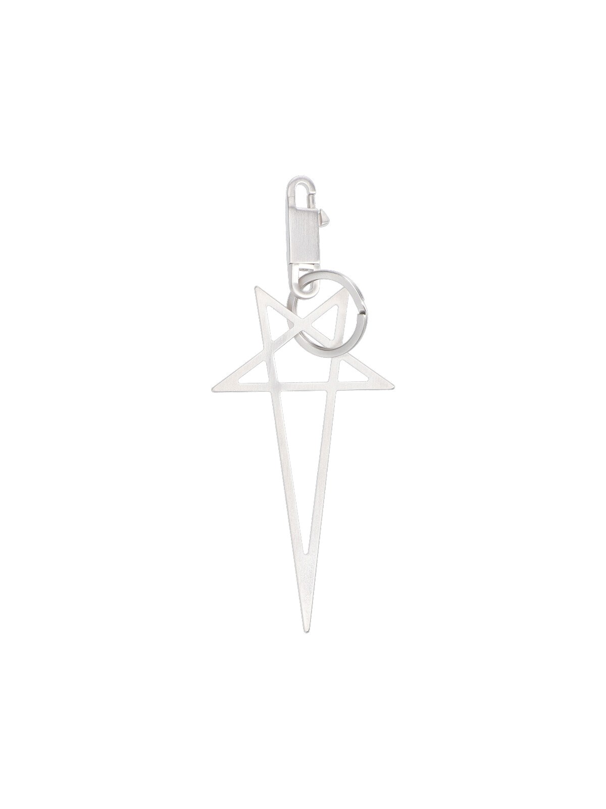 Rick Owens "pentagram" Keyring Charm In Silver