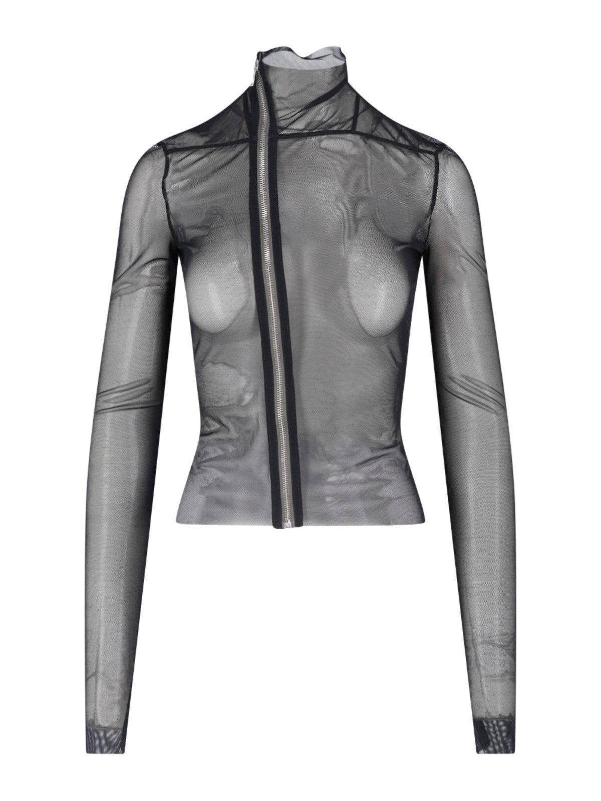 Rick Owens High Neck Top In Black