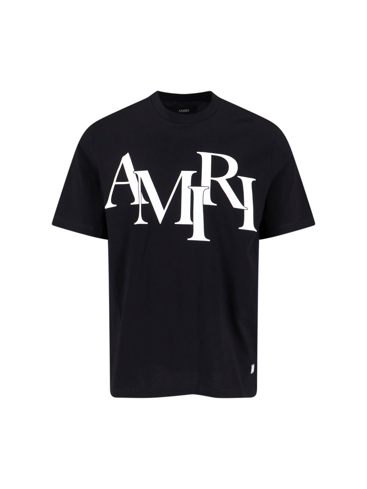 Amiri Cotton Staggered Logo T-shirt Men In Black