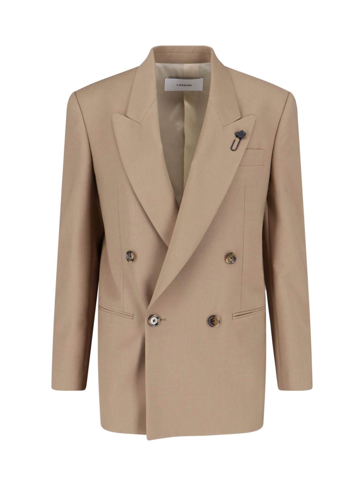Lardini Double-breasted Blazer In Brown