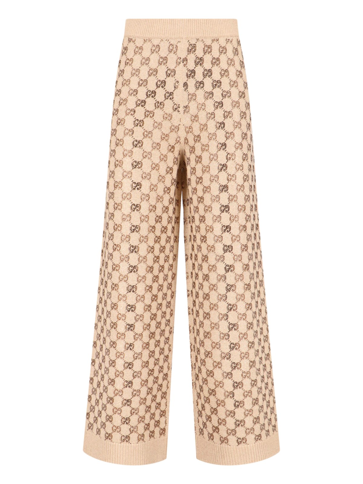 Gucci Wide Knit Pants In Gold