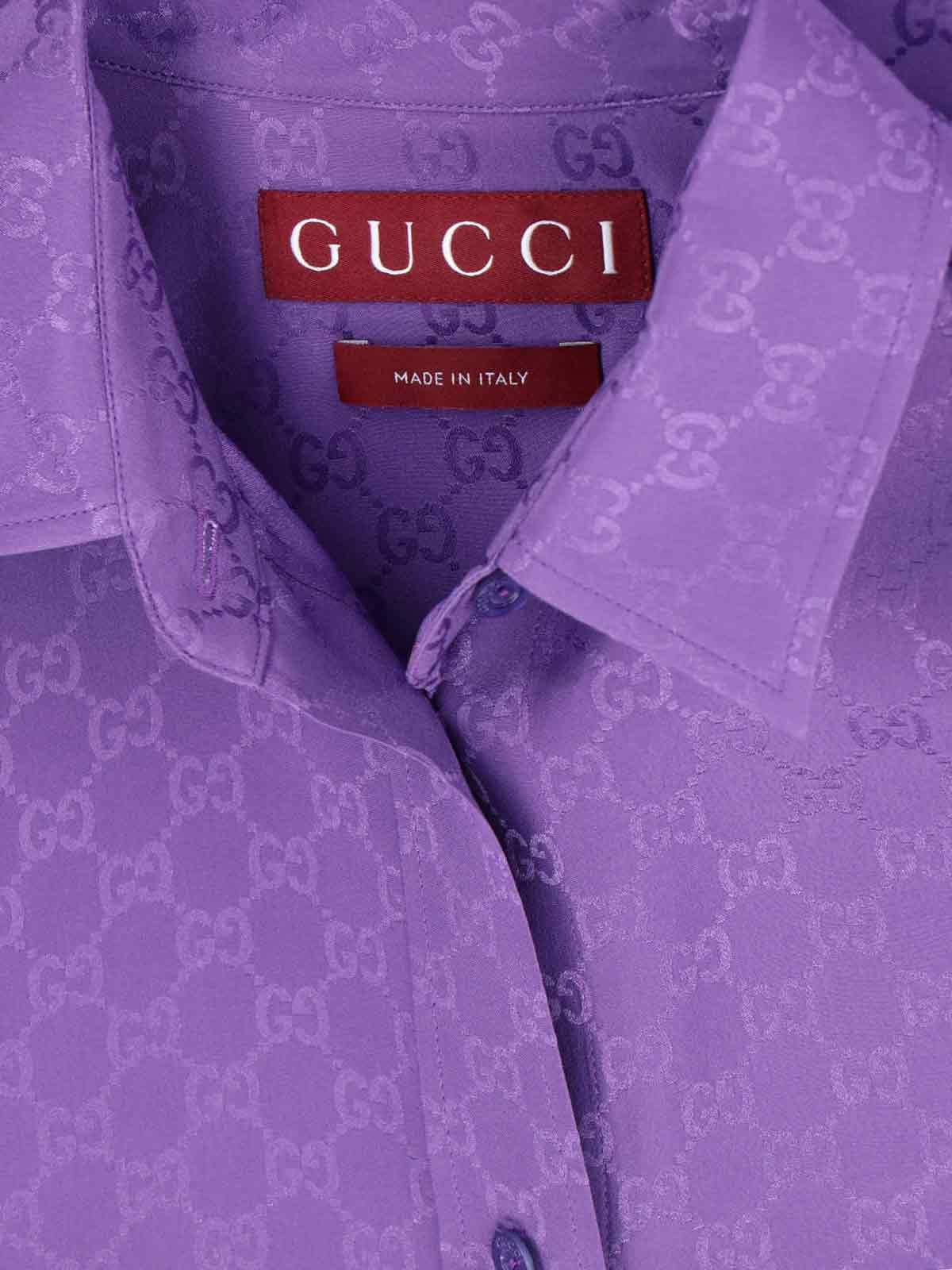 white christmas dresses GUCCI Size M Black Red Blue Plaid Cotton Bow Long Sleeve Shirt main image 1