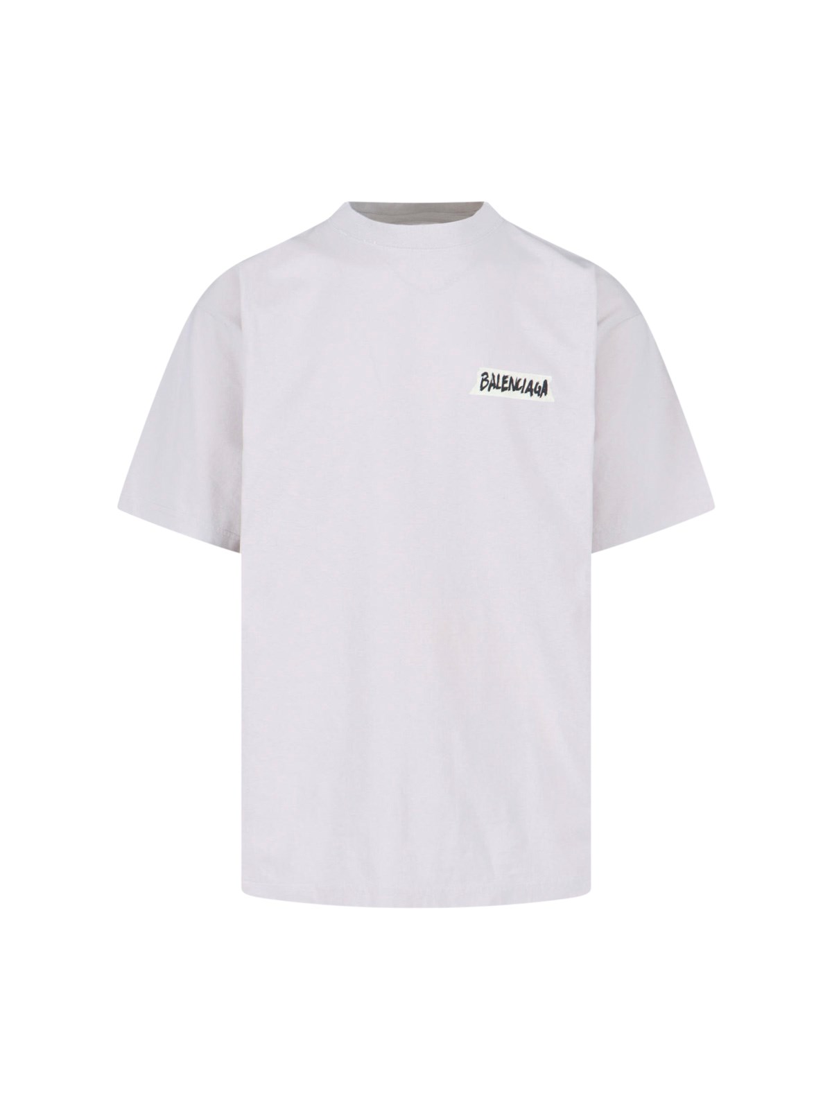 Balenciaga Logo-Print Cotton T-Shirt — White