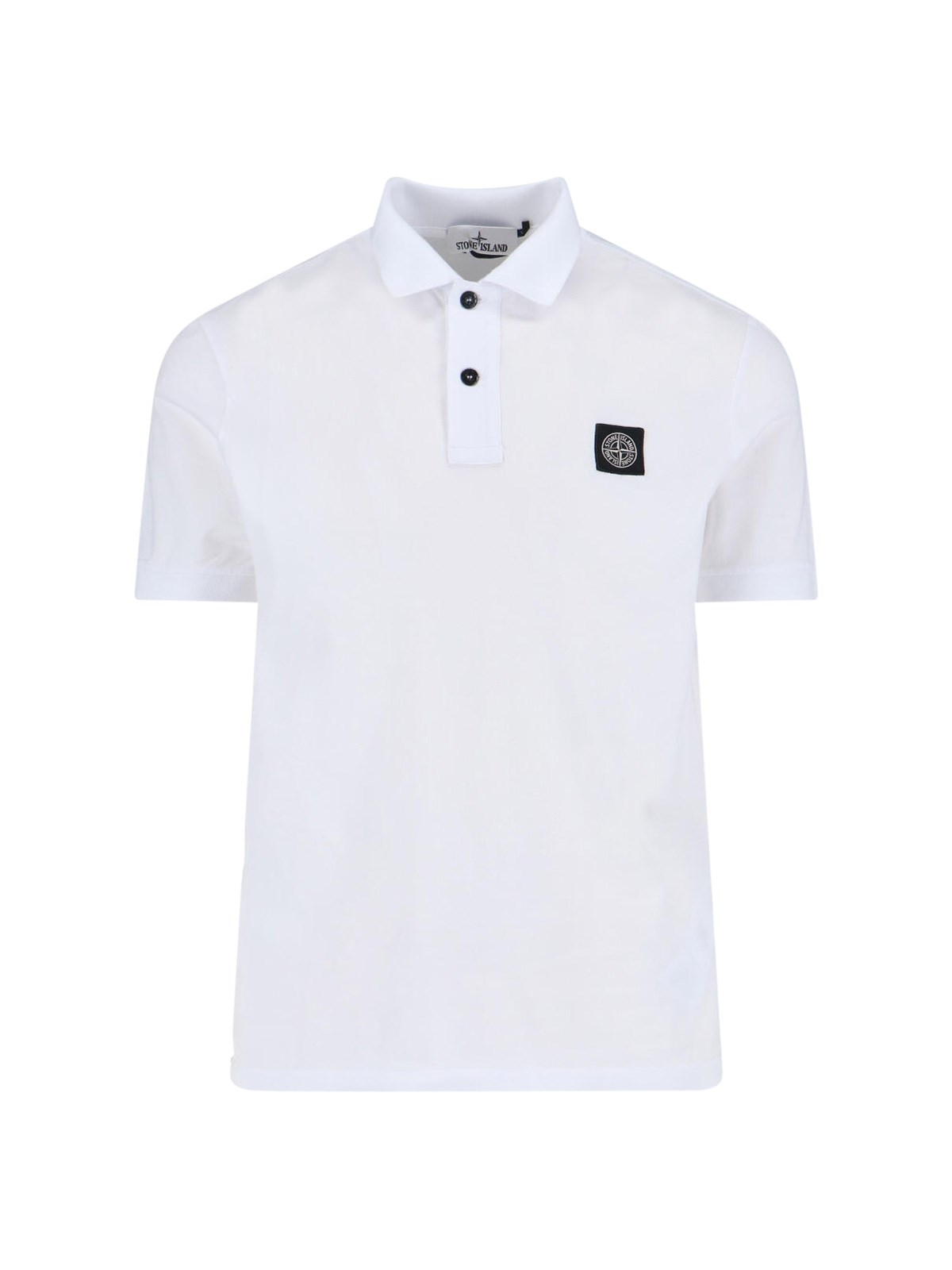 Stone Island Logo Polo Shirt In White