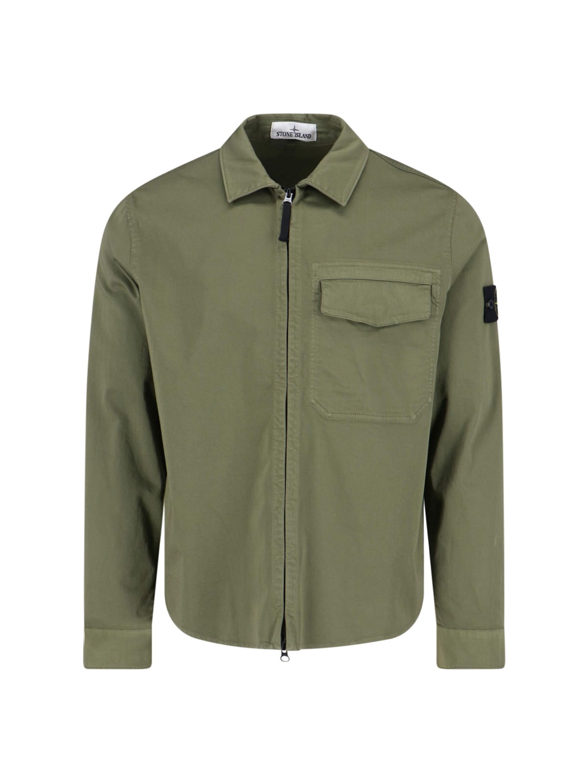 Stone Island Zip Shirt In Green