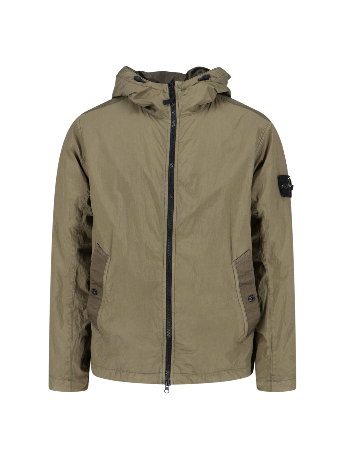 Stone Island '4100001 Crinkle Reps Ny' Jacket In Green