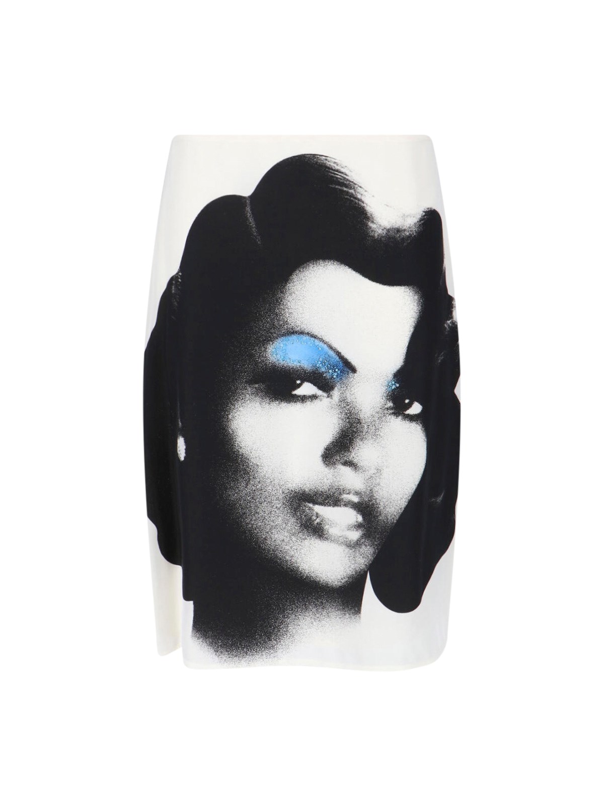 Versace Silk Midi Skirt In White