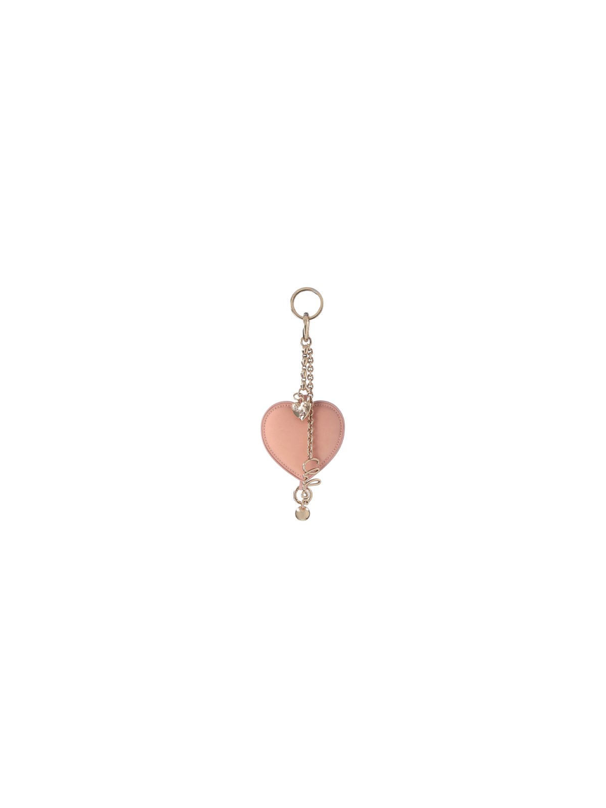 Chloé Keychain Charm "symbols Heart" In Brown