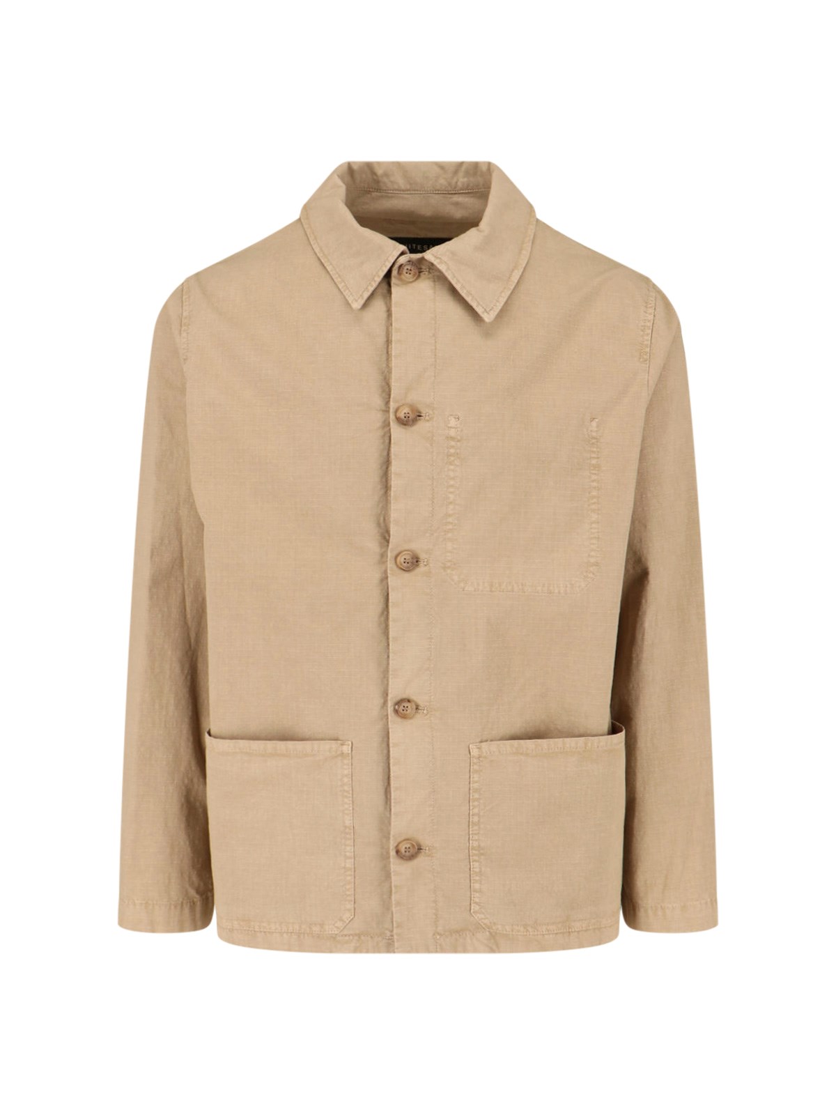 White Sand Button Jacket In Sand