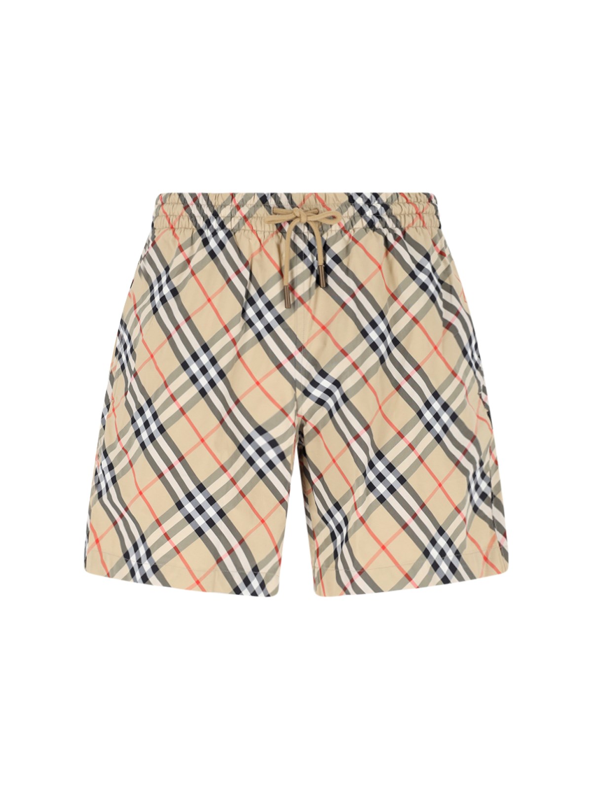 Burberry Uomo Beige Pantaloncini Da Mare “Check”