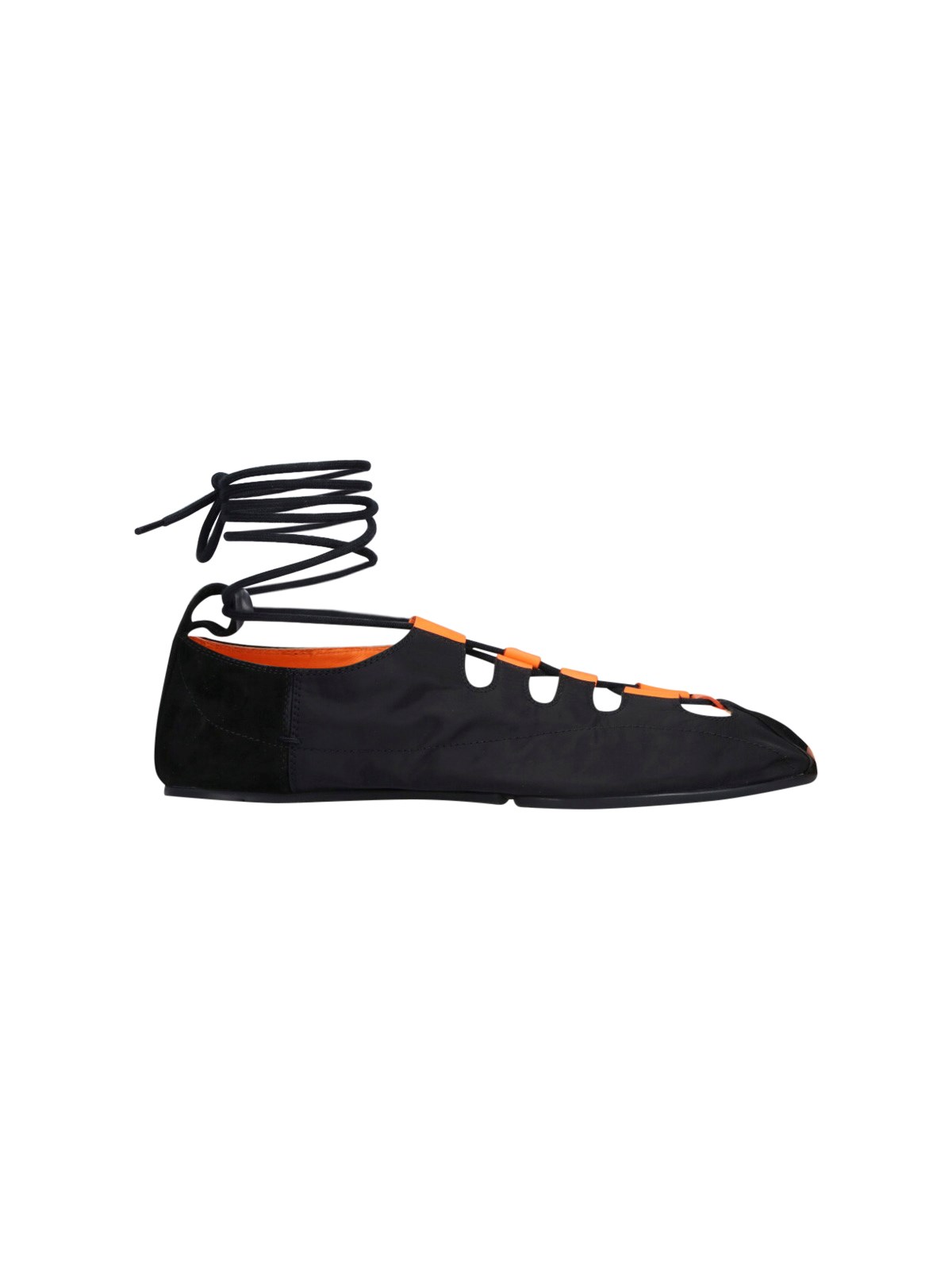 Nylon Lace-Up Ballerina Flats
