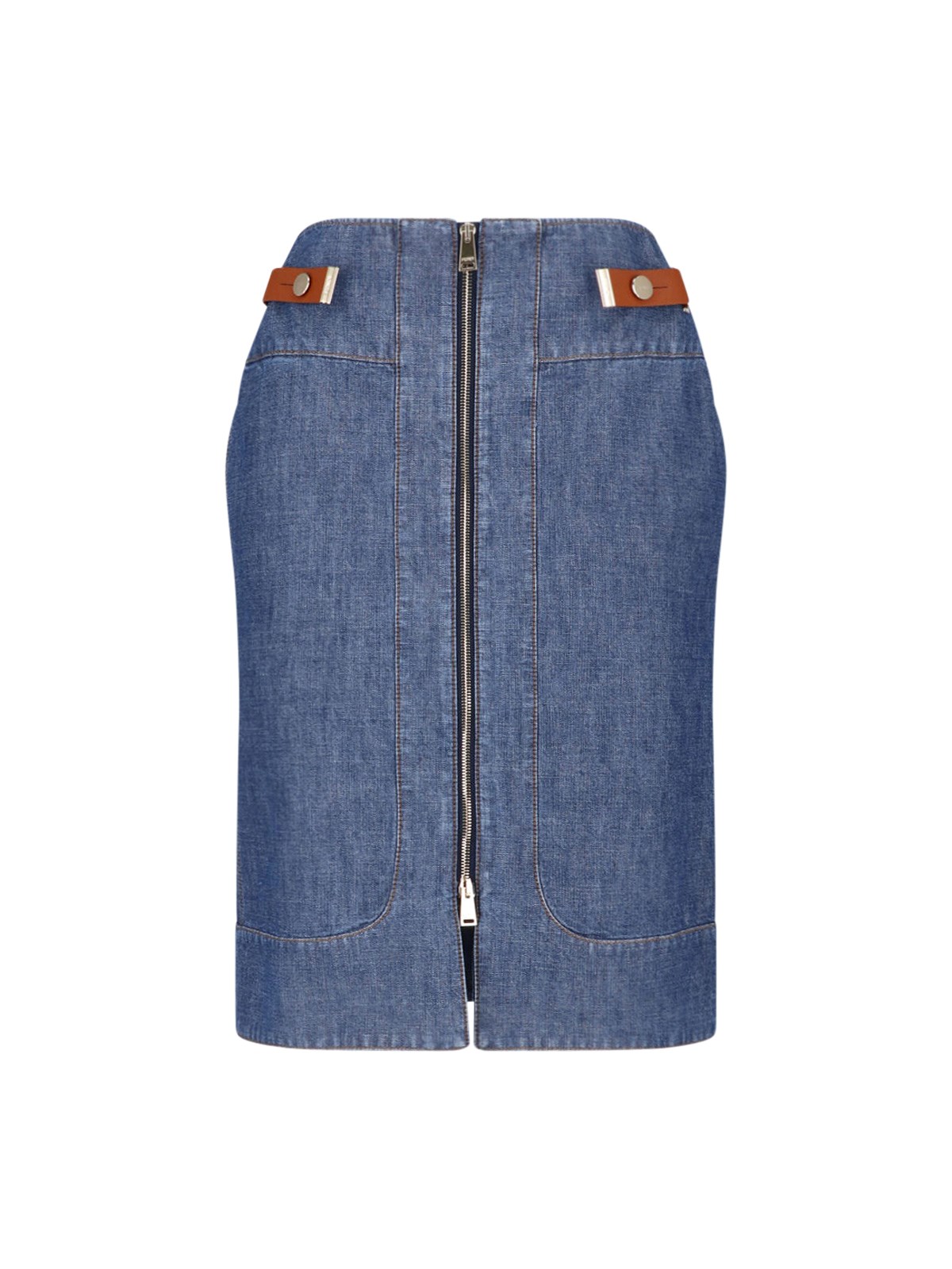 Fendi Denim Midi Skirt