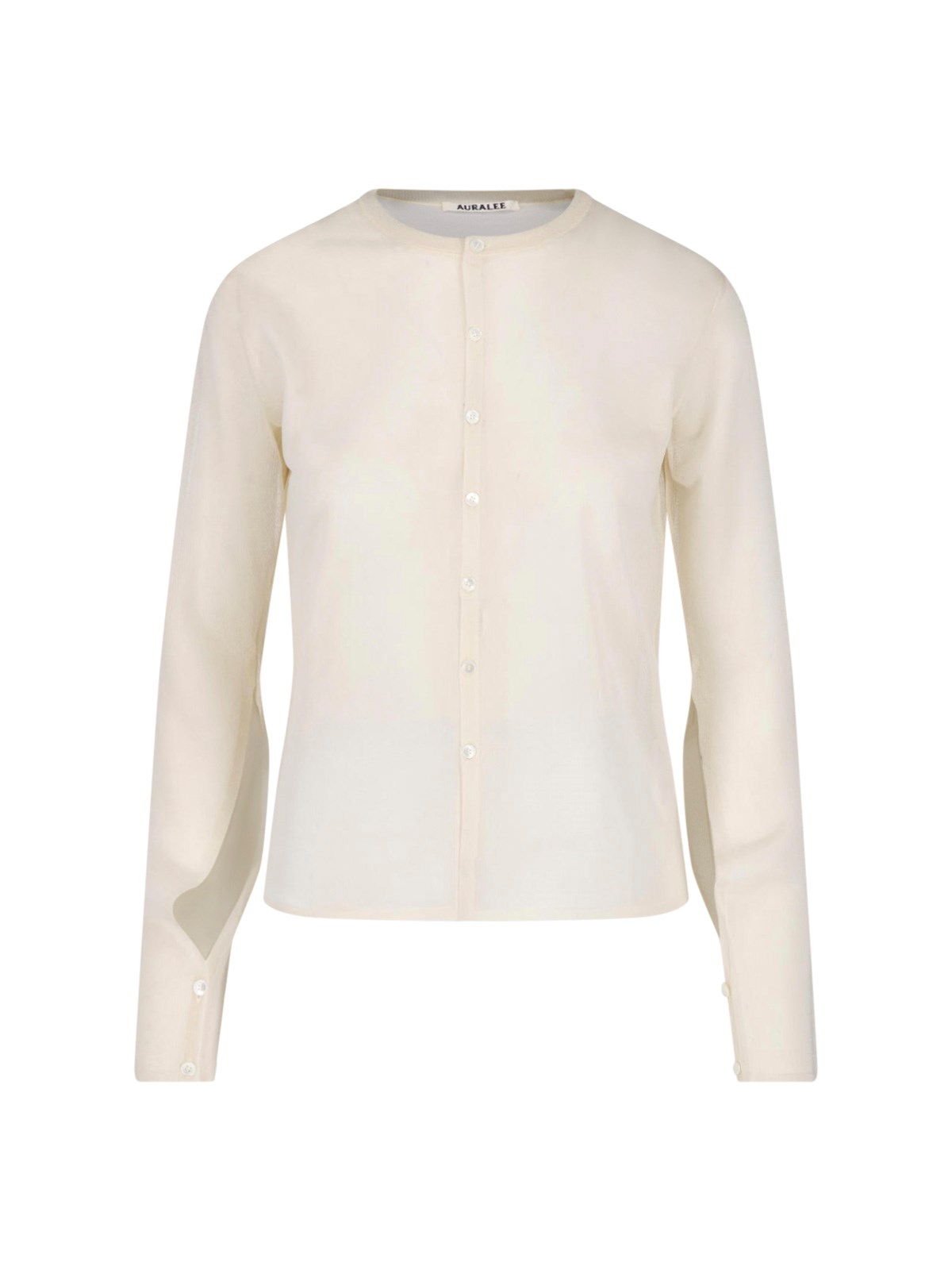 Auralee Silk Cardigan In Cream