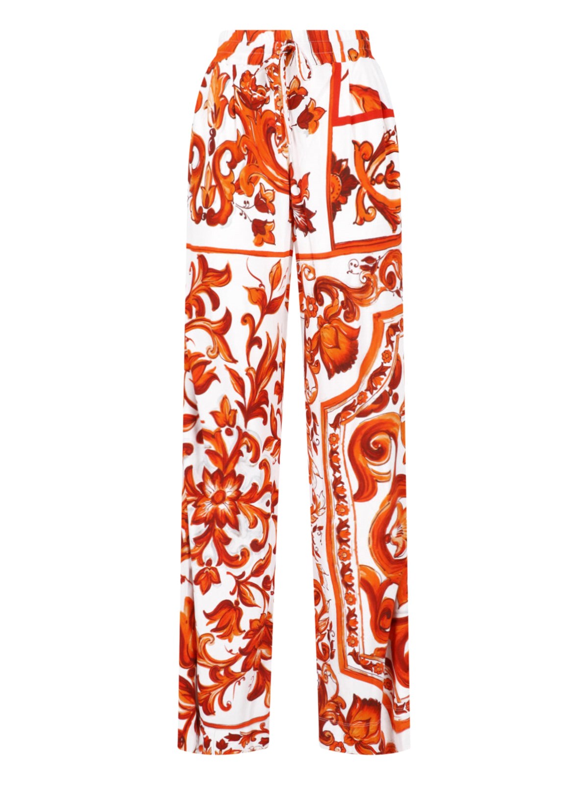 Dolce & Gabbana Straight Pants "majolica" In Multi