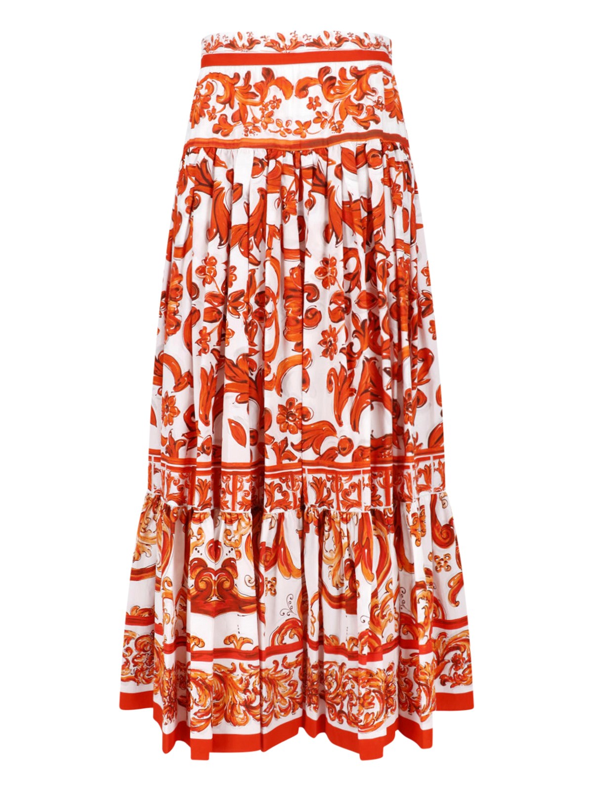 Dolce & Gabbana Maxi Skirt "majolica" In Multi