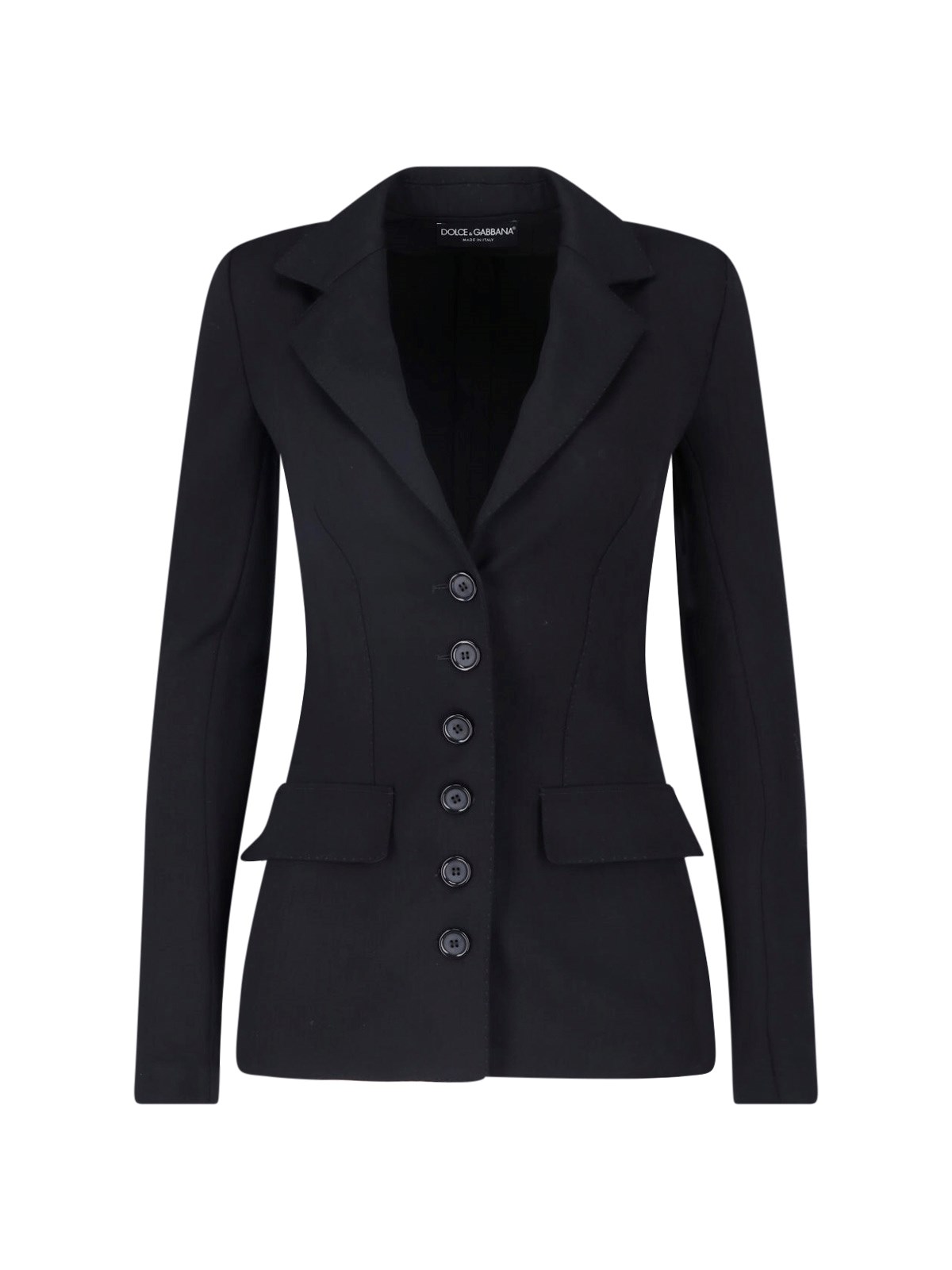 Dolce & Gabbana Women's Black Single-Breasted Virgin Wool Blazer