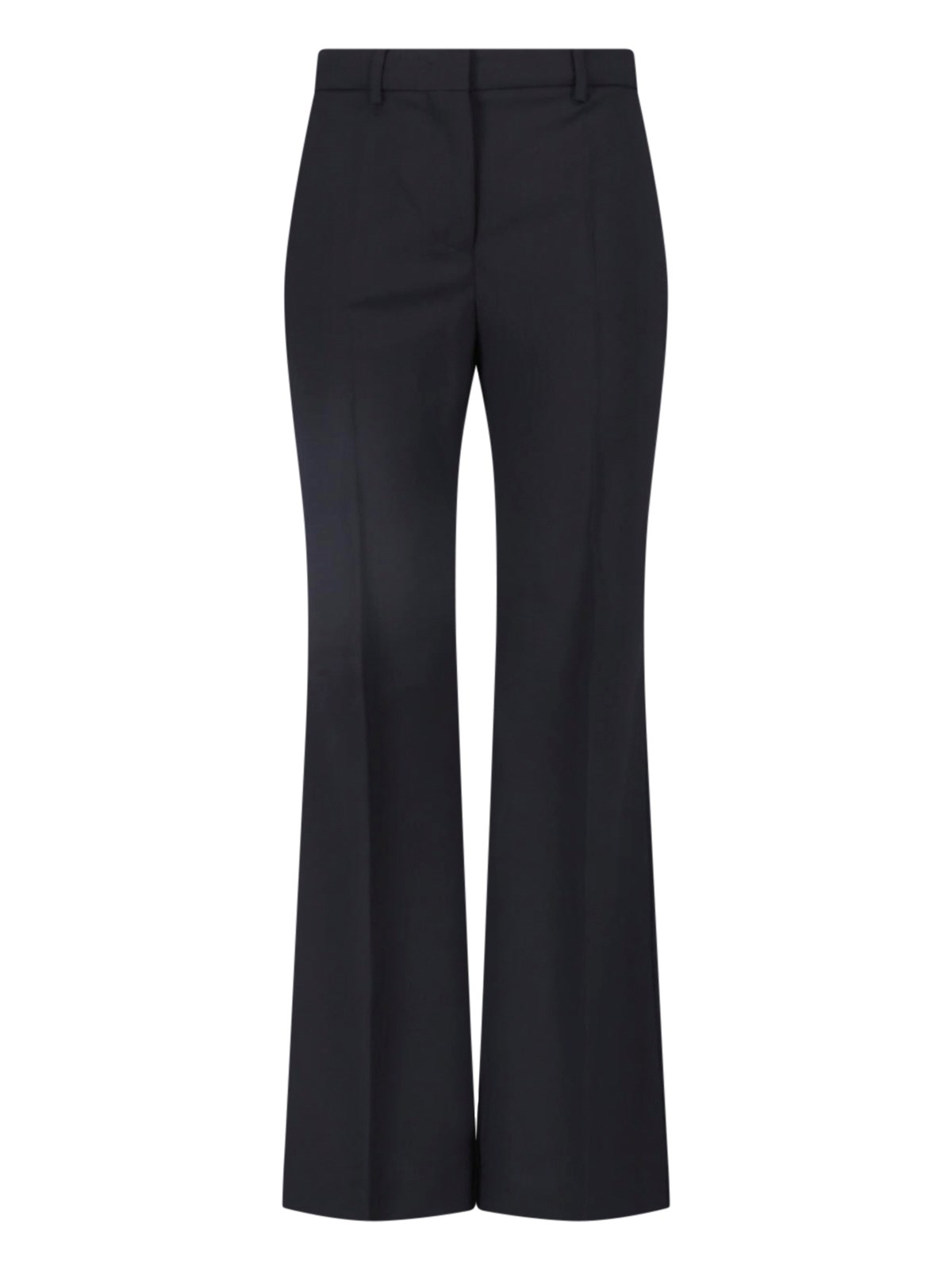 Sportmax Flared Virgin Wool Pants In Black
