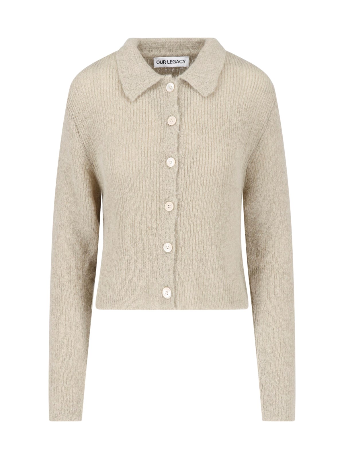 Our Legacy Cardigan "soft Sage Fuzzy" In Beige