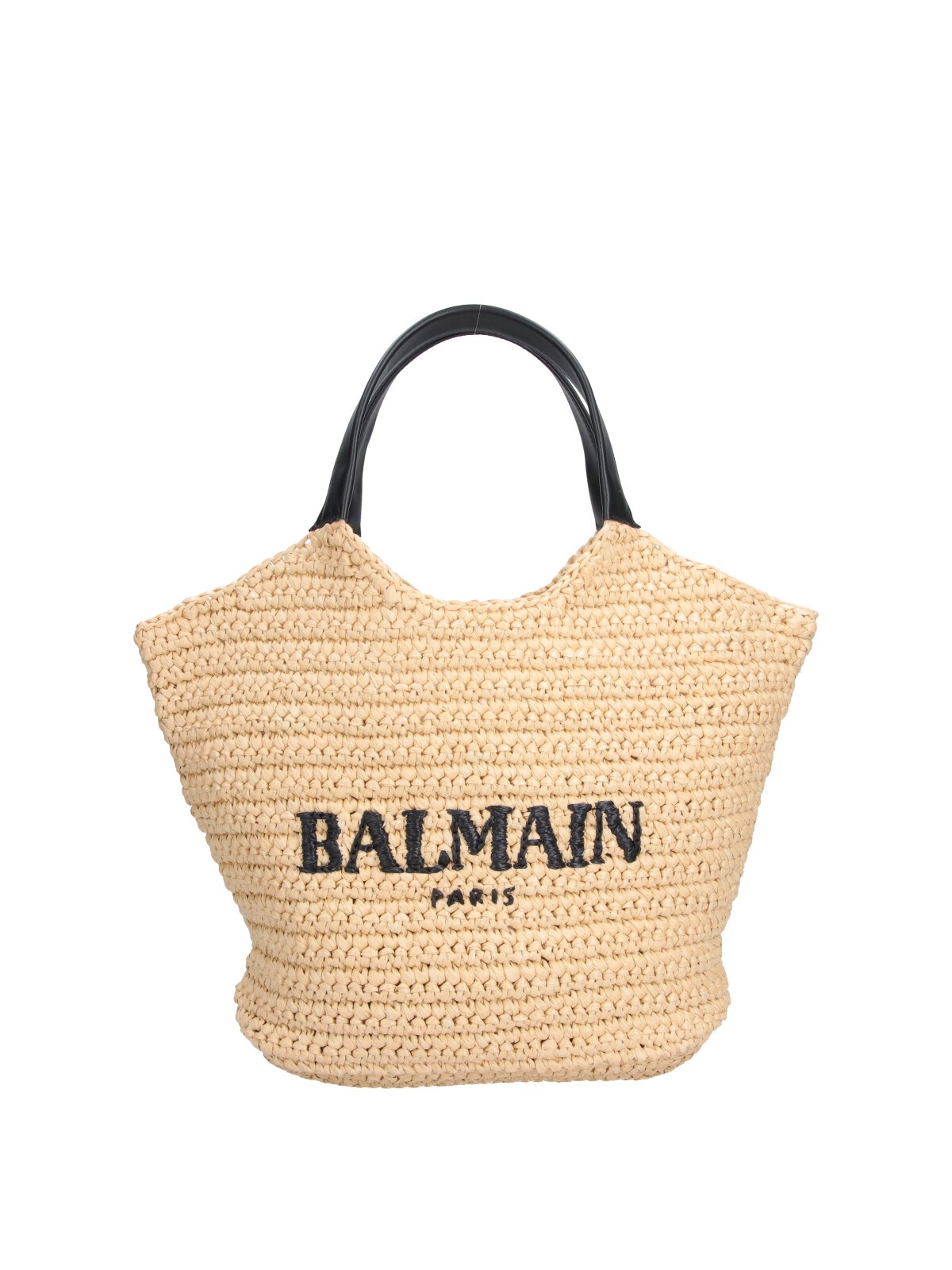 Balmain Raffia Logo Tote Bag