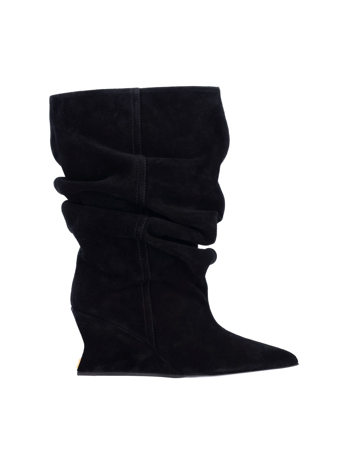 Balmain Donna Nero Stivaletti Zeppa In Suede