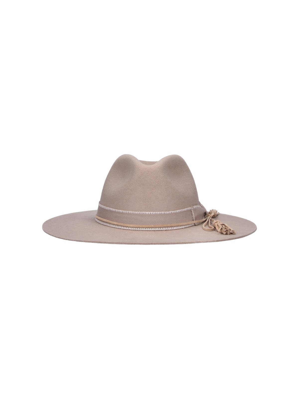 Wool Fedora hat with double strap and tone-on-tone bow - Golden Goose Deluxe Brand, M