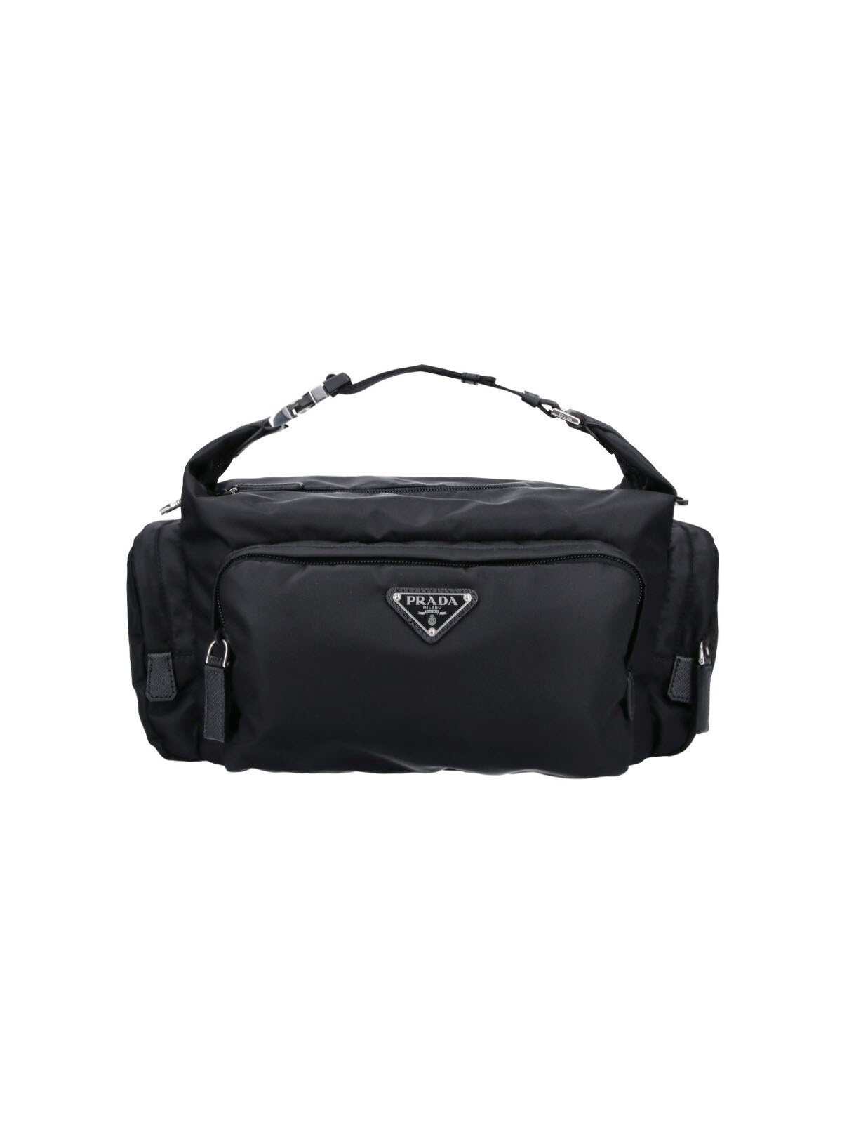 Prada Men's Black Shoulder Bag In "Re-Nylon"