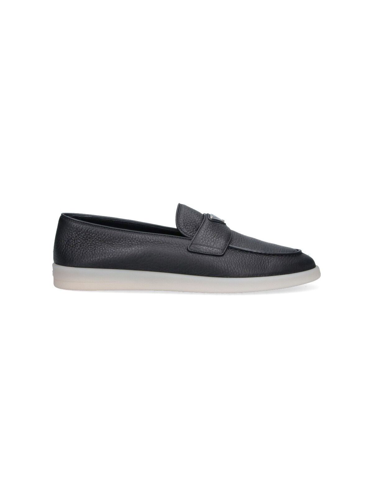 Prada Leather Logo Loafers