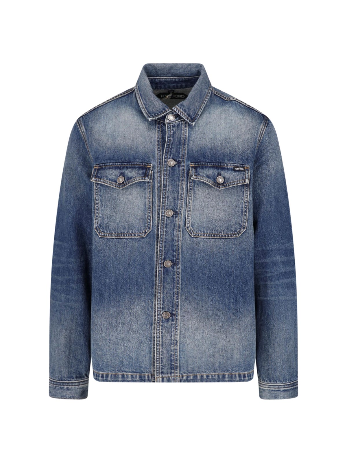Tom Ford Men's Blue Denim Button Jacket