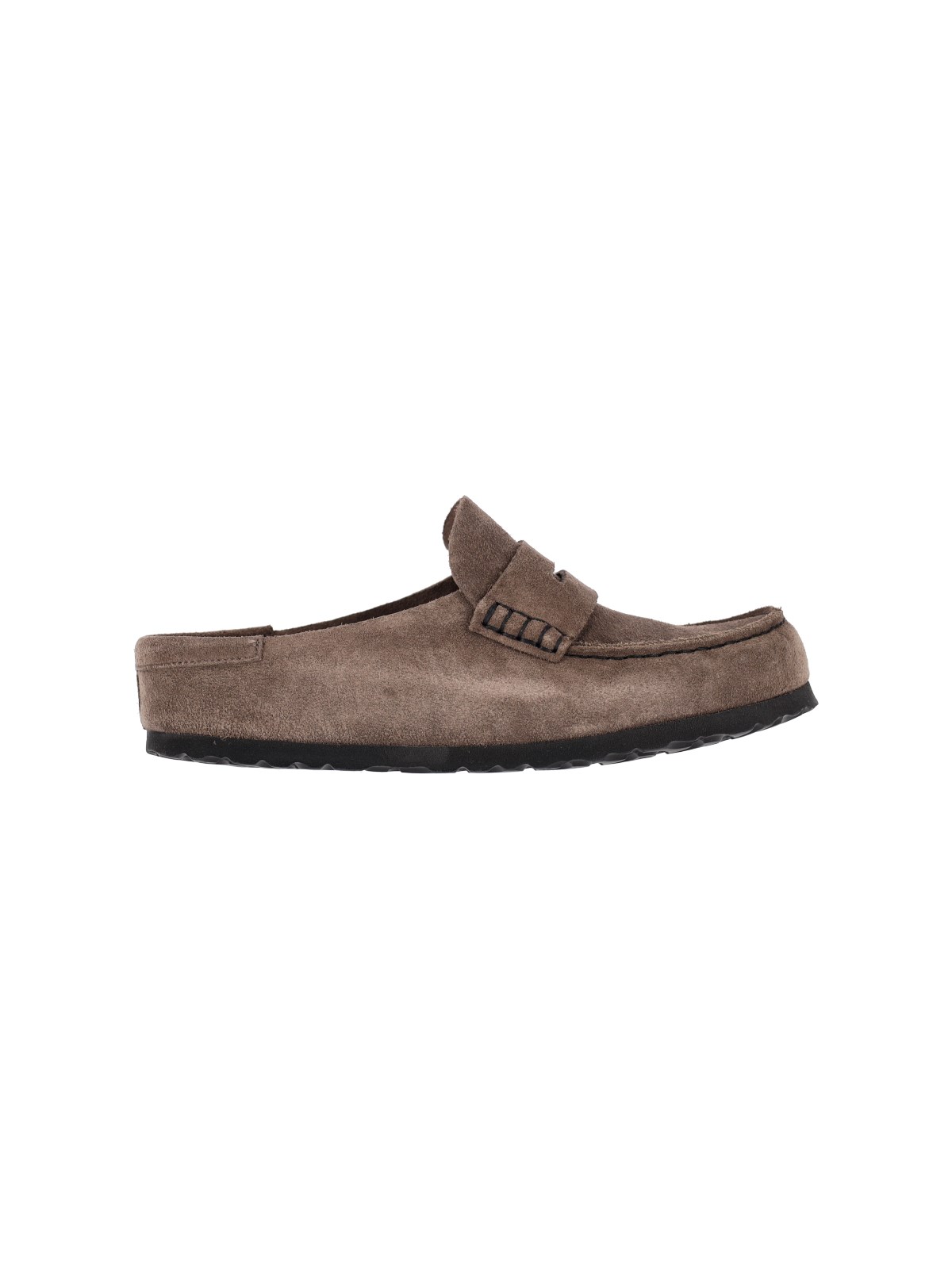 Birkenstock Womens Naples Wrapped Loafers Suede Concrete Gray Grey, 4