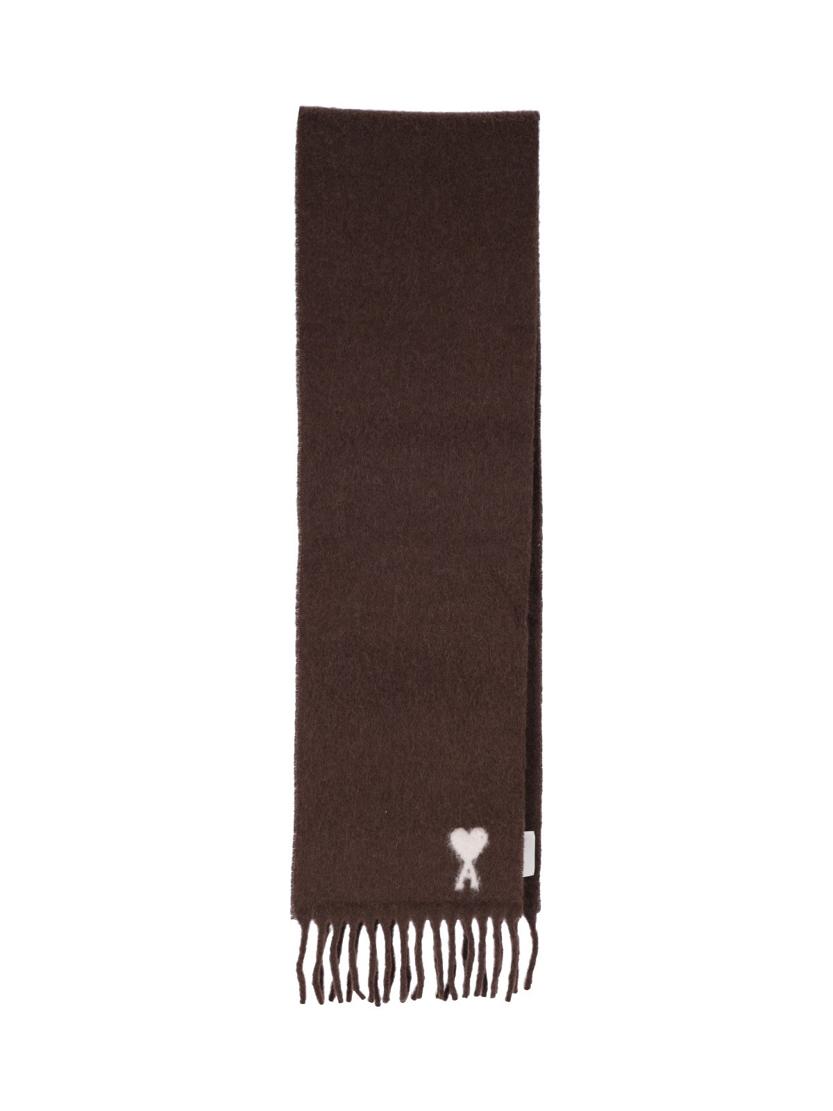 Ami Donna Marrone Sciarpa In Misto Alpaca