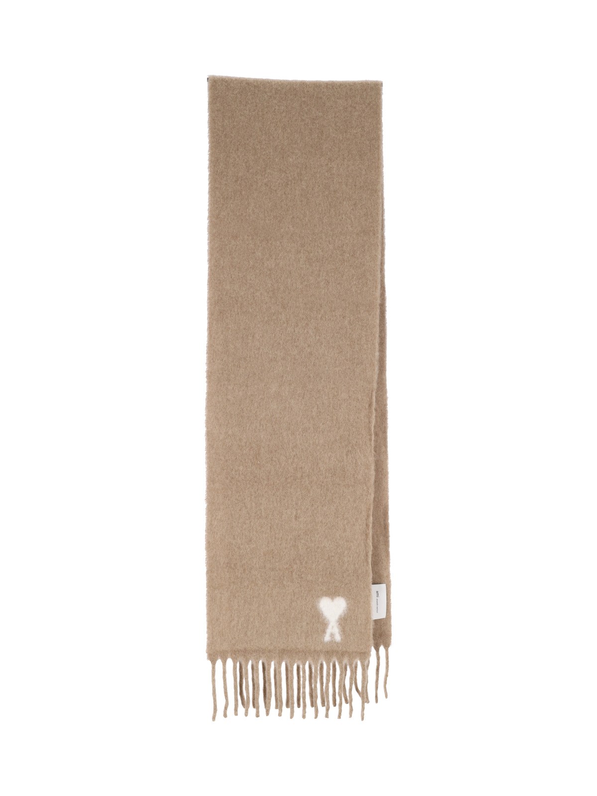 Ami Donna Beige Sciarpa In Misto Alpaca