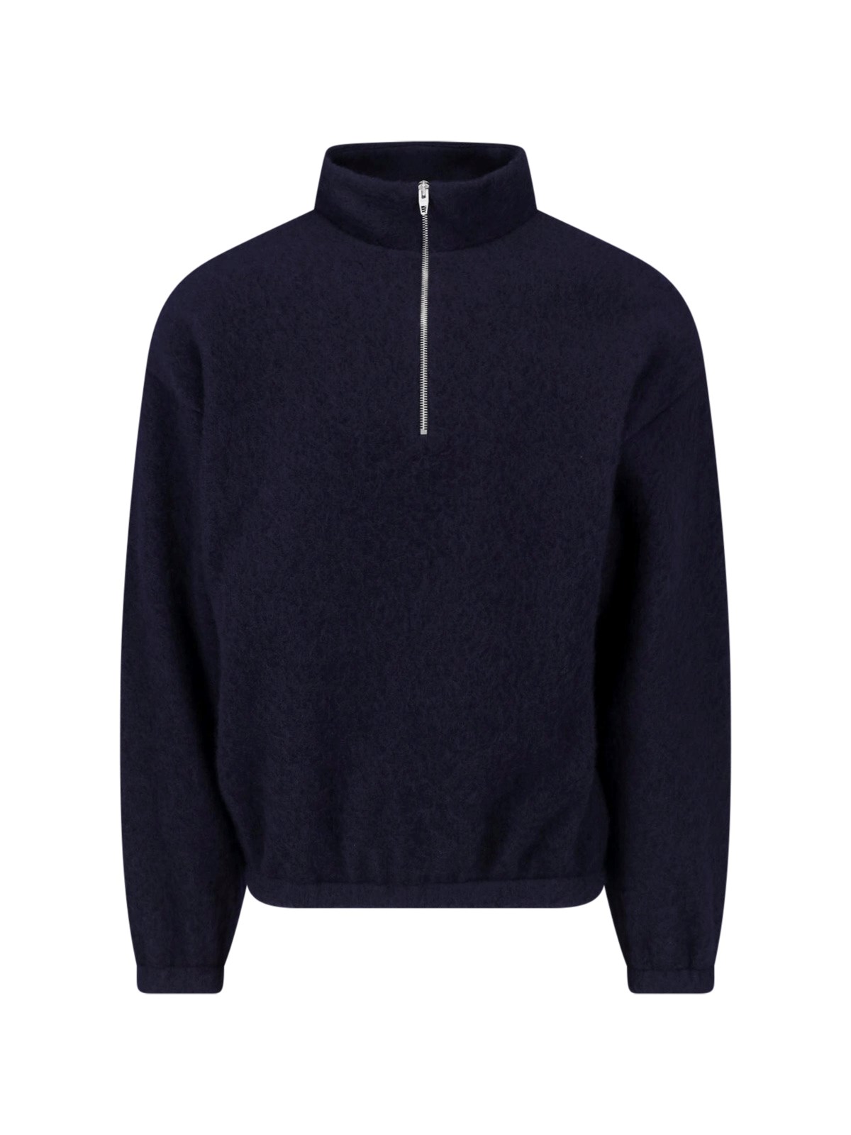 Jil Sander Wool Blend Half-Zip Sweater — Navy