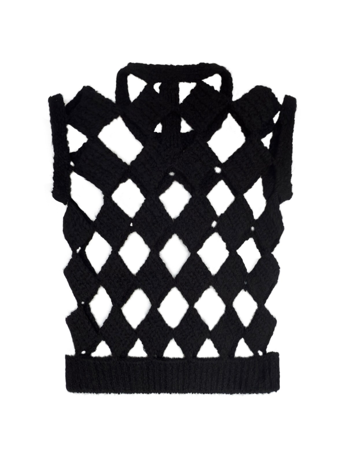 Rick Owens Cashmere Silk Jacquard Tank Top — Black