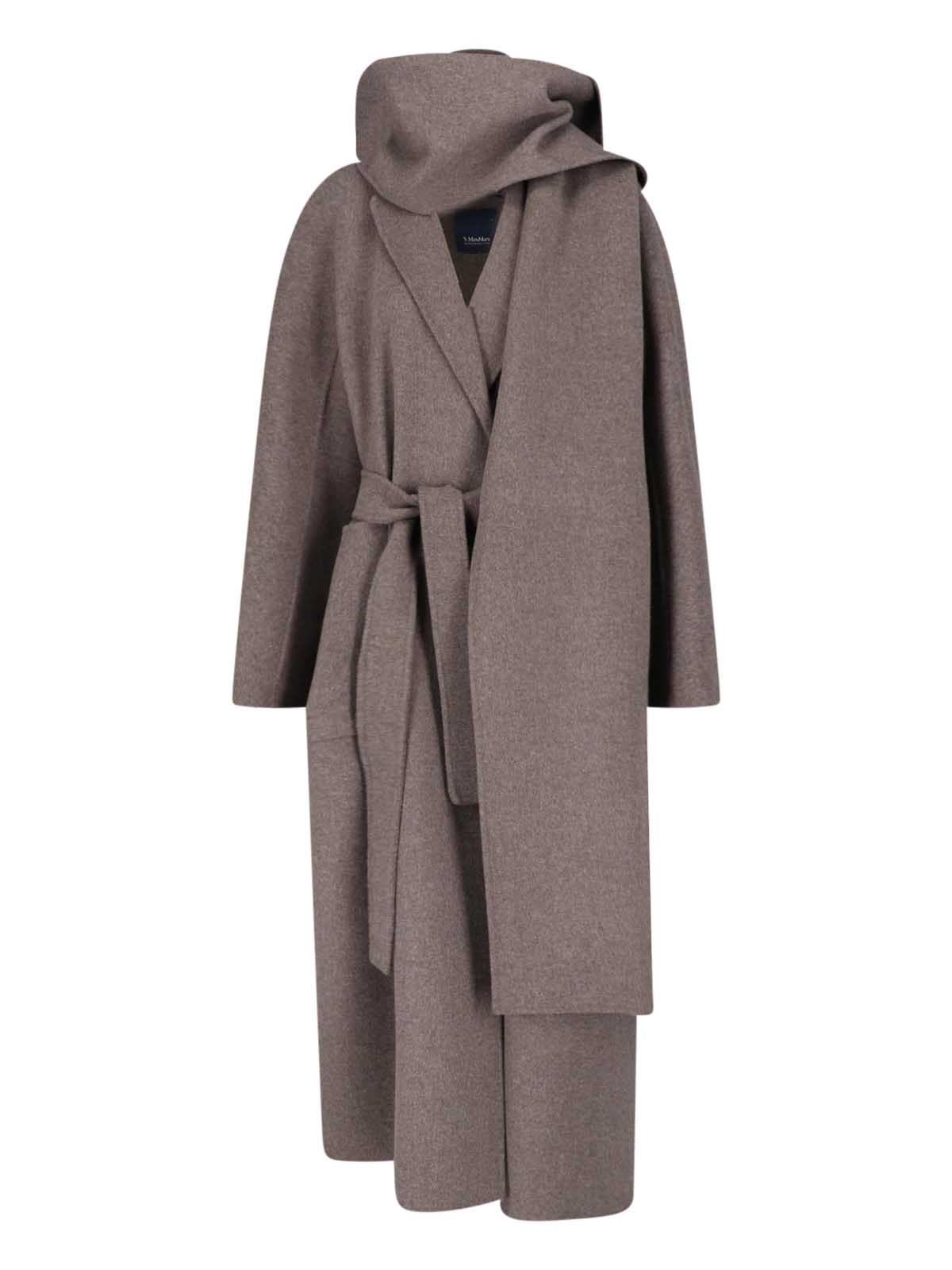 'S Max Mara Virgin Wool Coat With Scarf