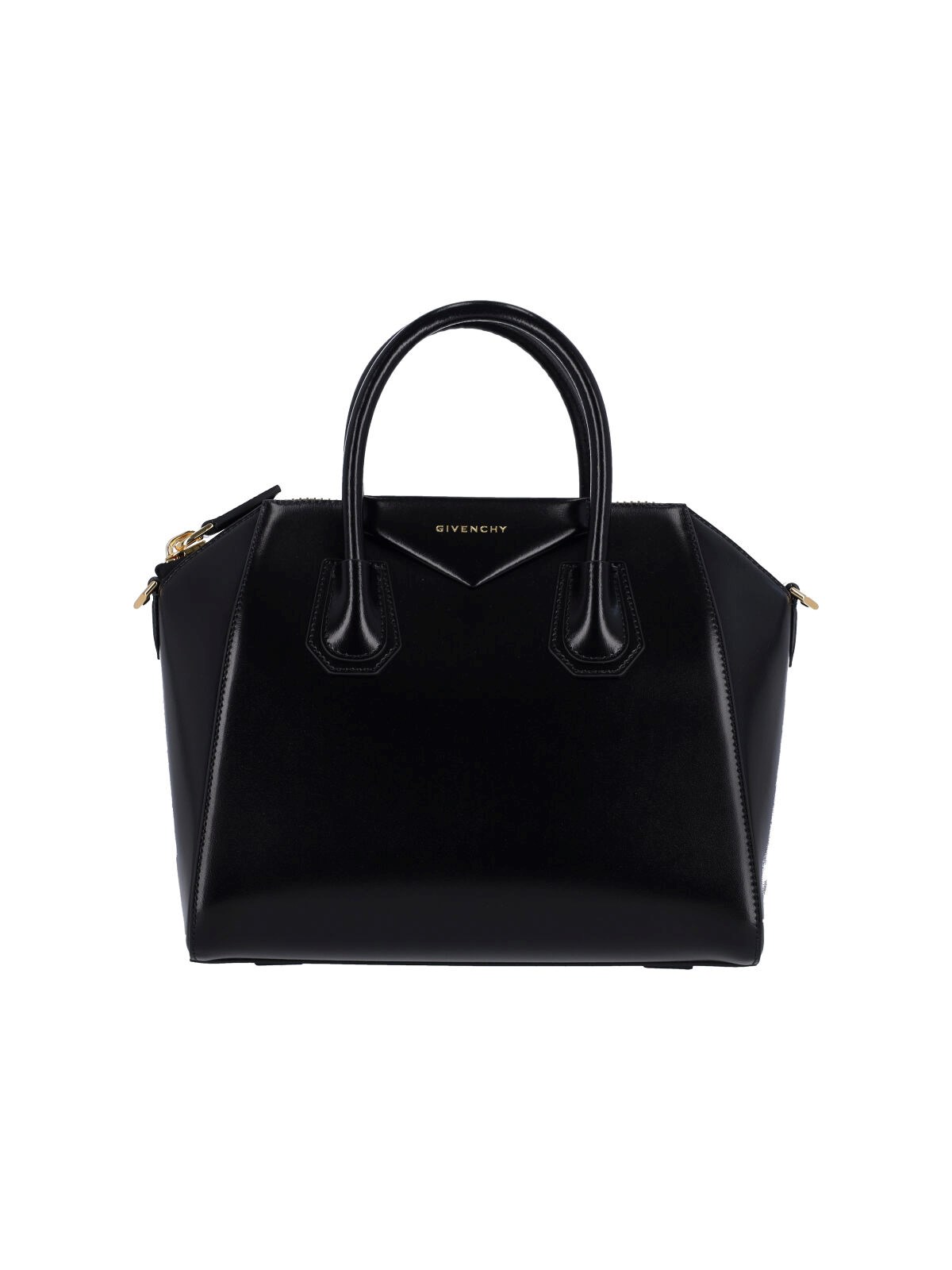 Givenchy Structured Leather Top Handle Bag — Black