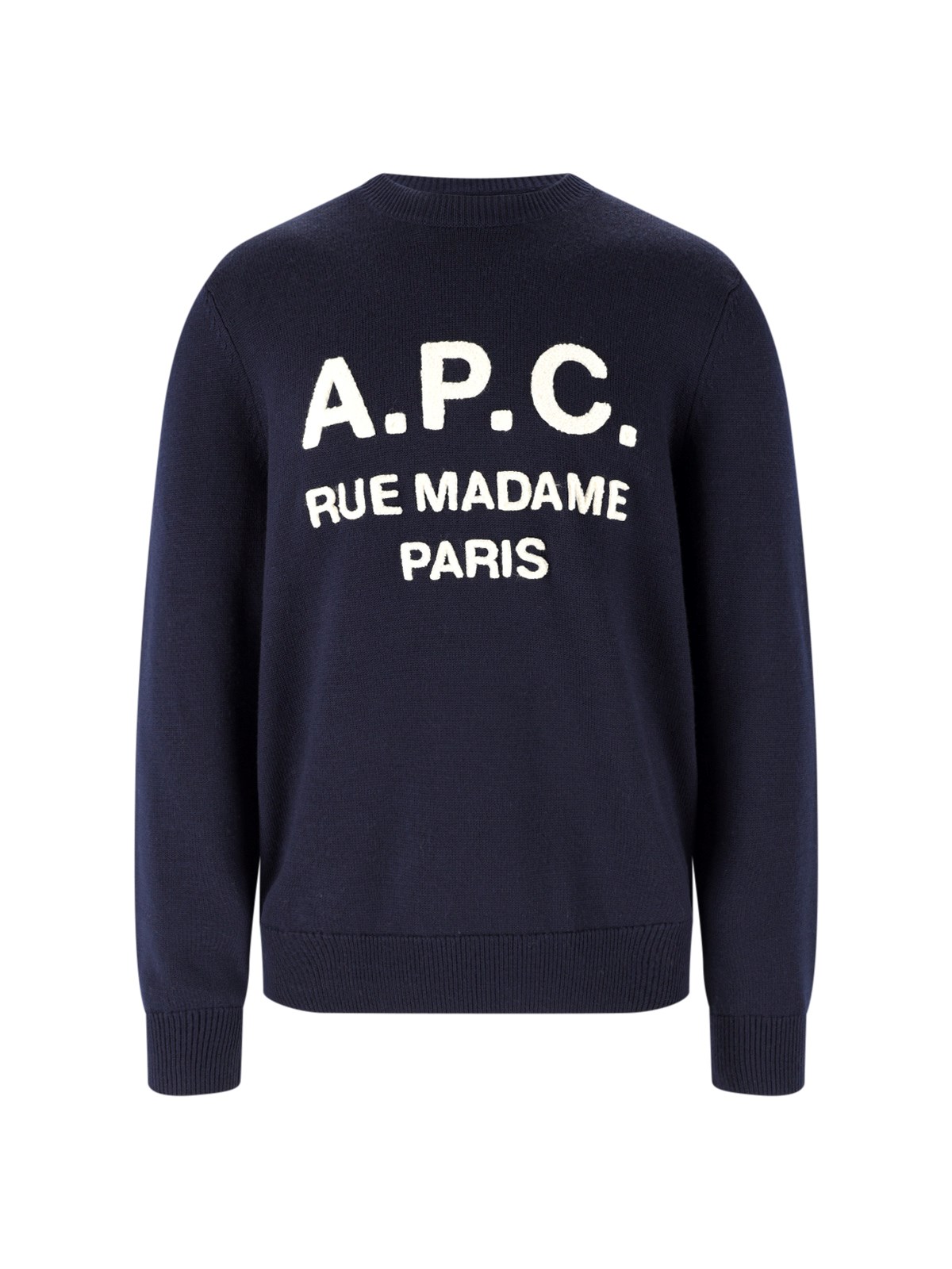 A.p.c. Uomo Blu Maglione In Lana Vergine