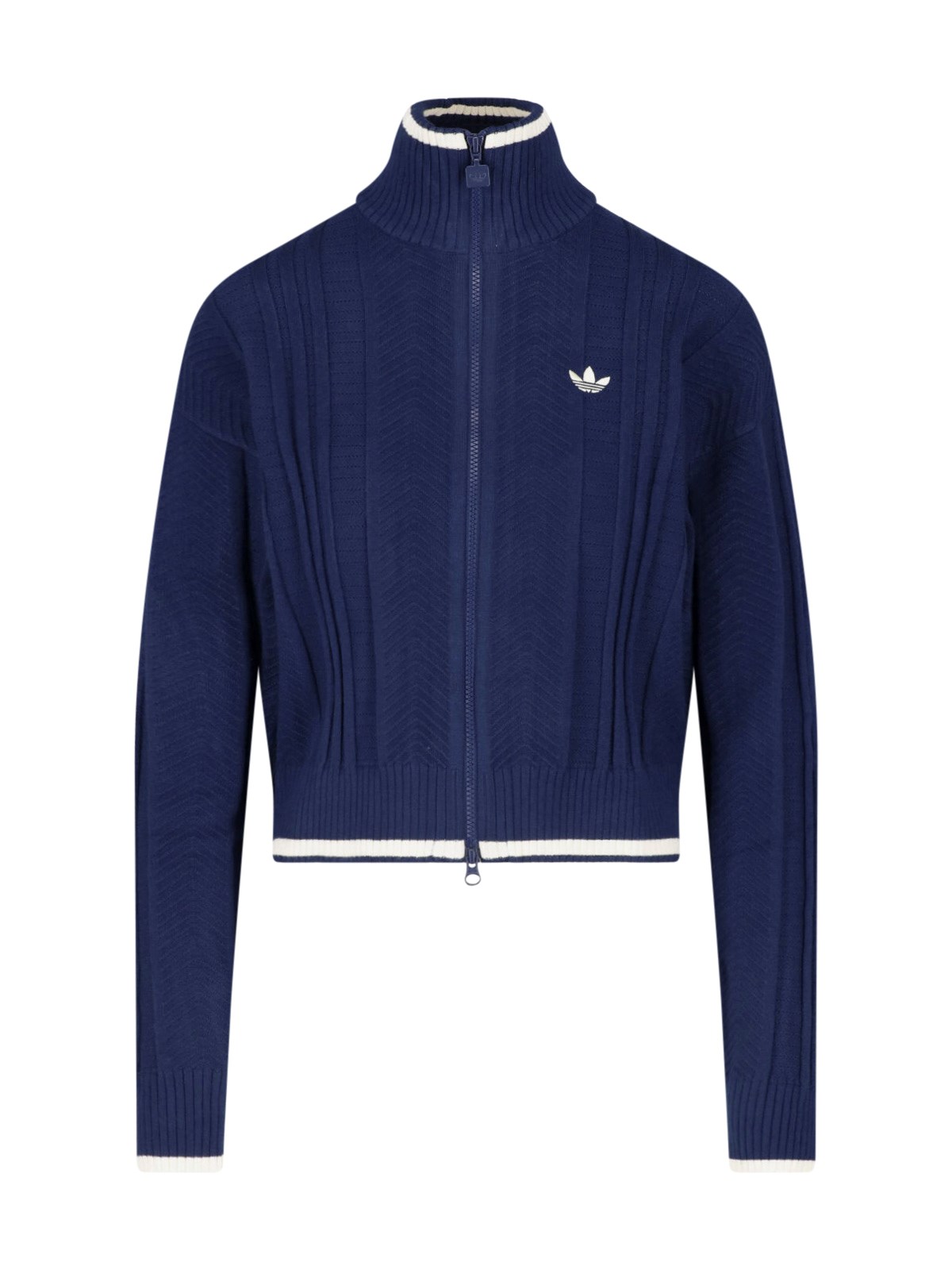 Adidas Originals Knit Zip Hoodie In Blue