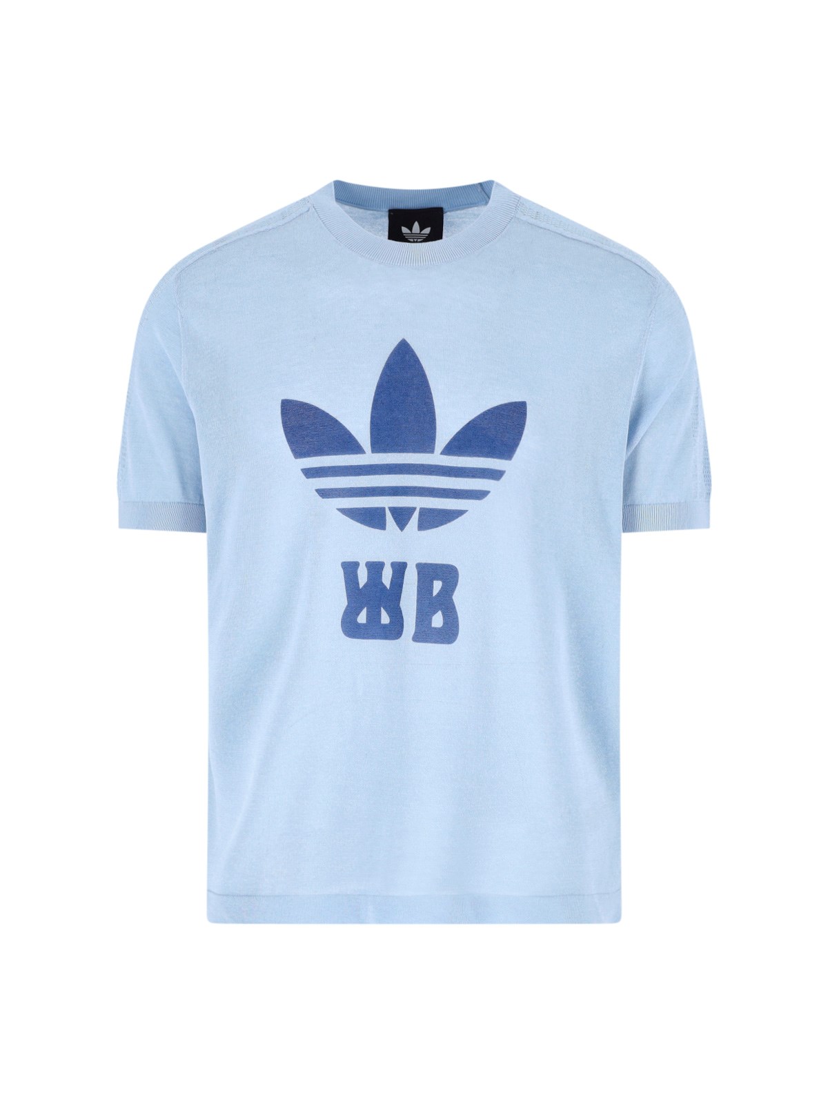 ADIDAS_x Wales Bonner hellblaues Jacquard-T-Shirt_Azurblau_L_Mann