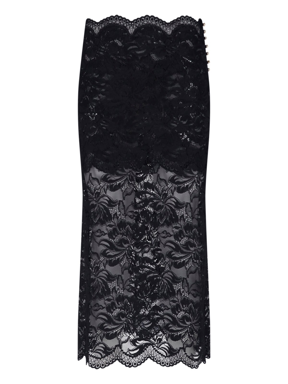 Rabanne Donna Nero Gonna Midi In Pizzo