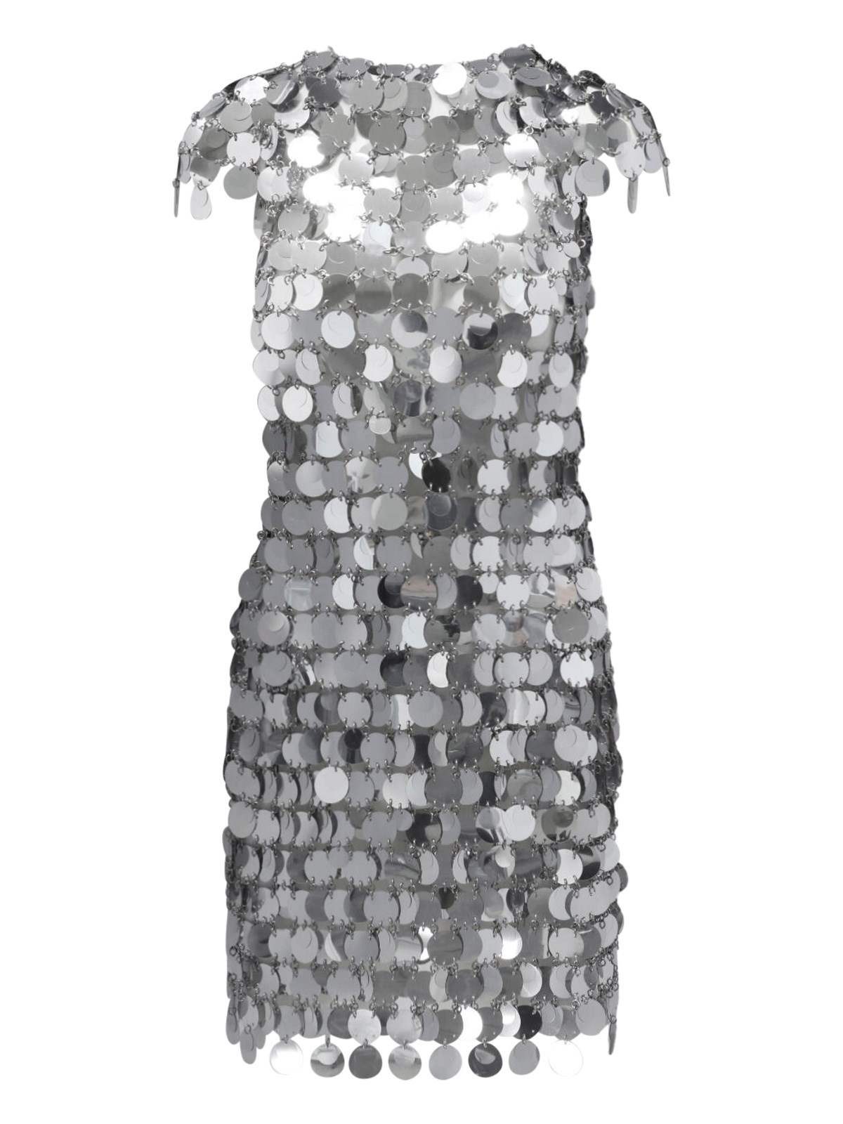 Rabanne Donna Argento Abito Mini Paillettes