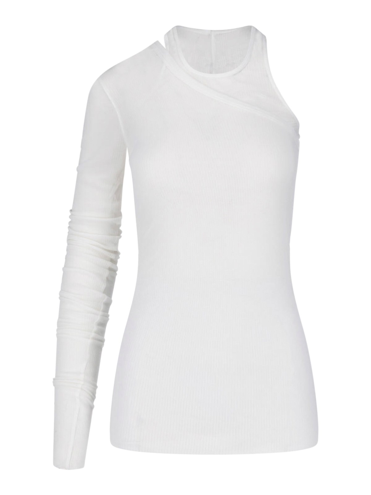 Rick Owens Asymmetrical Top In Viscose And Silk