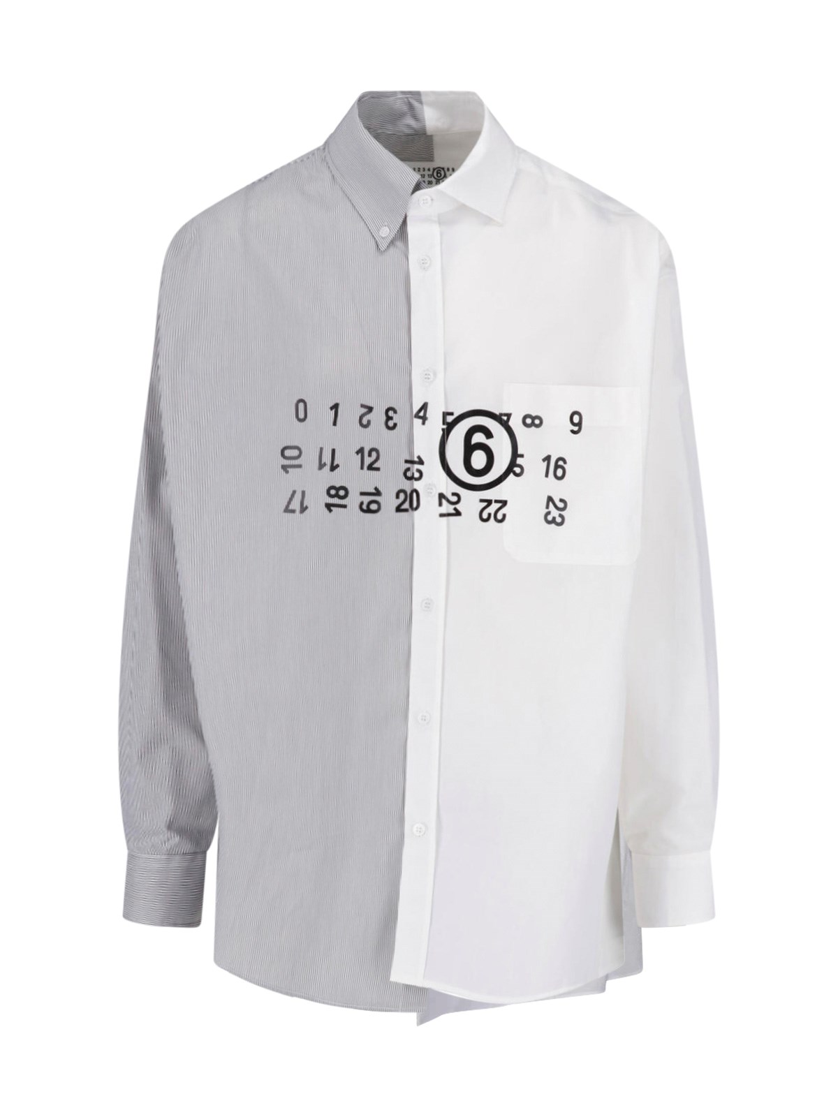 MM6 Maison Margiela Asymmetrical Shirt "Numeric"