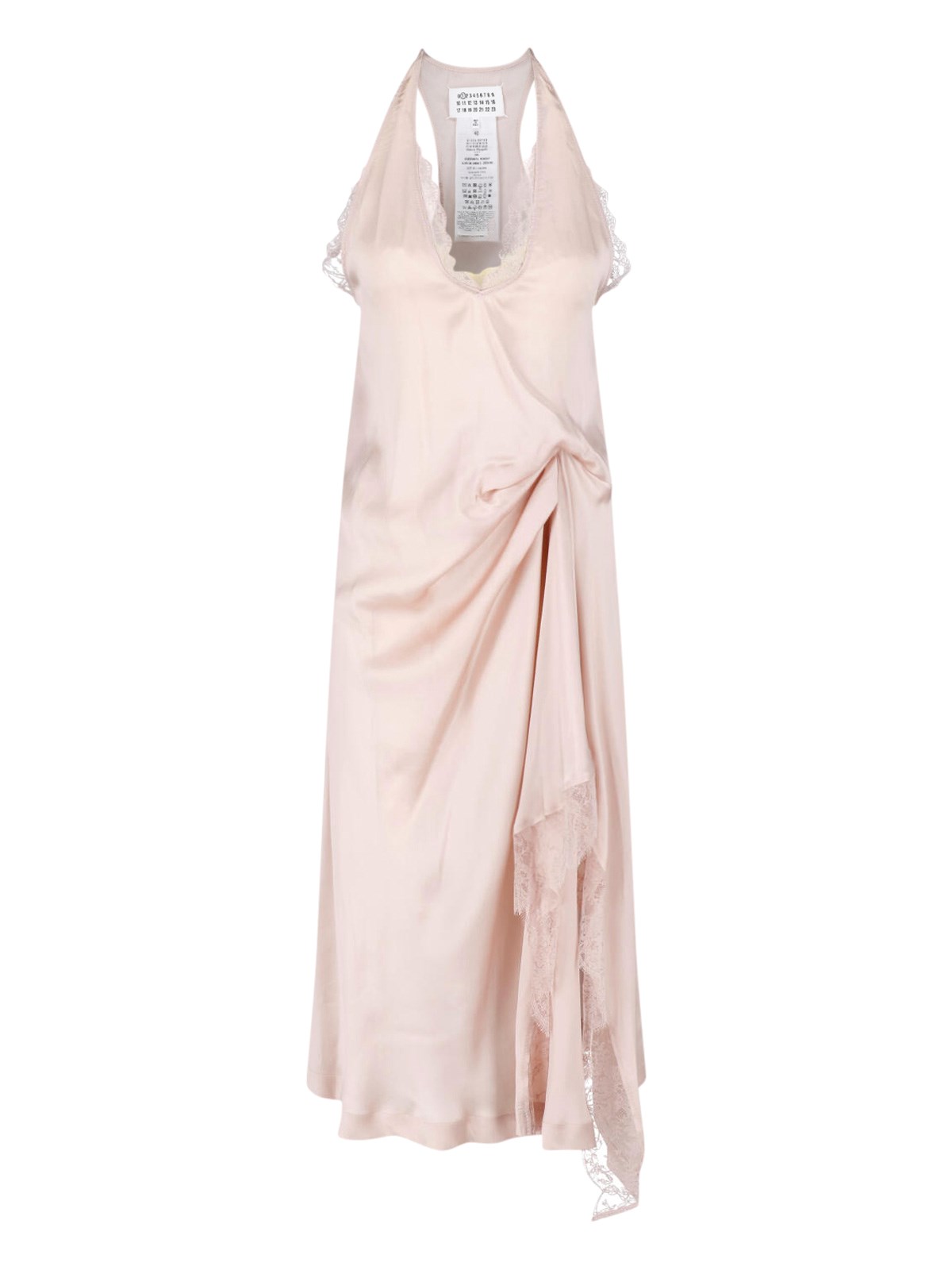 Maison Margiela Midi Dress In Satin And Lace