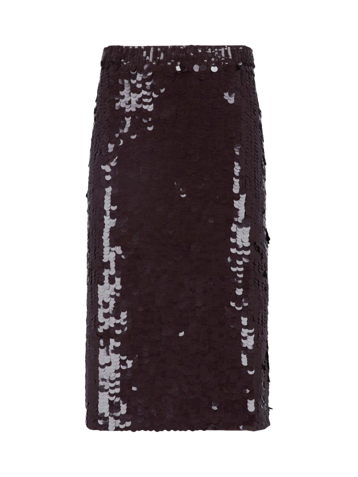 P.a.r.o.s.h Midi Skirt With Sequins In Brown