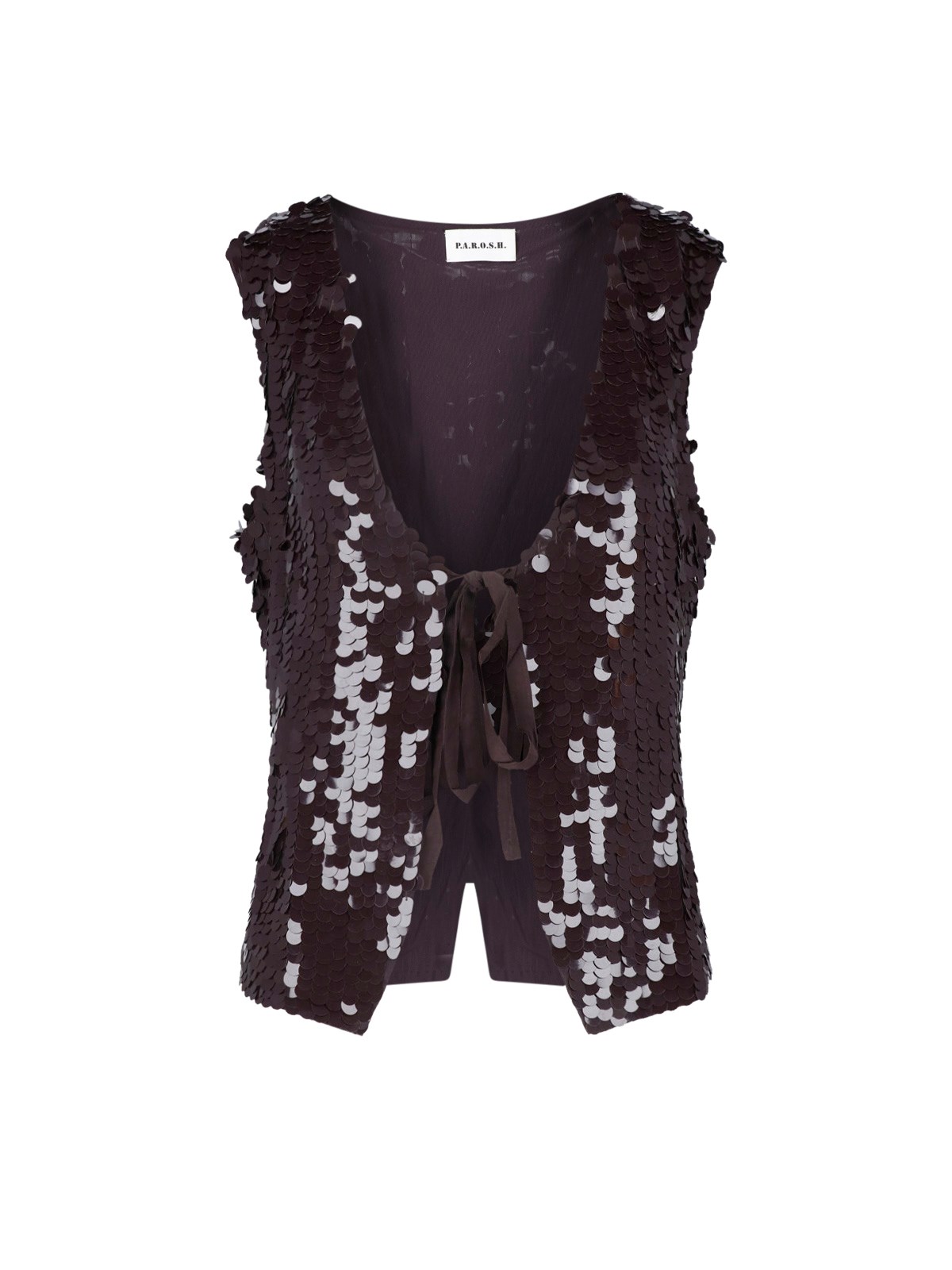 P.a.r.o.s.h Sequined Top In Brown