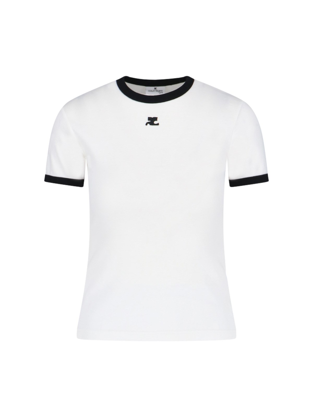 Courrèges Donna Bianco T-Shirt Logo